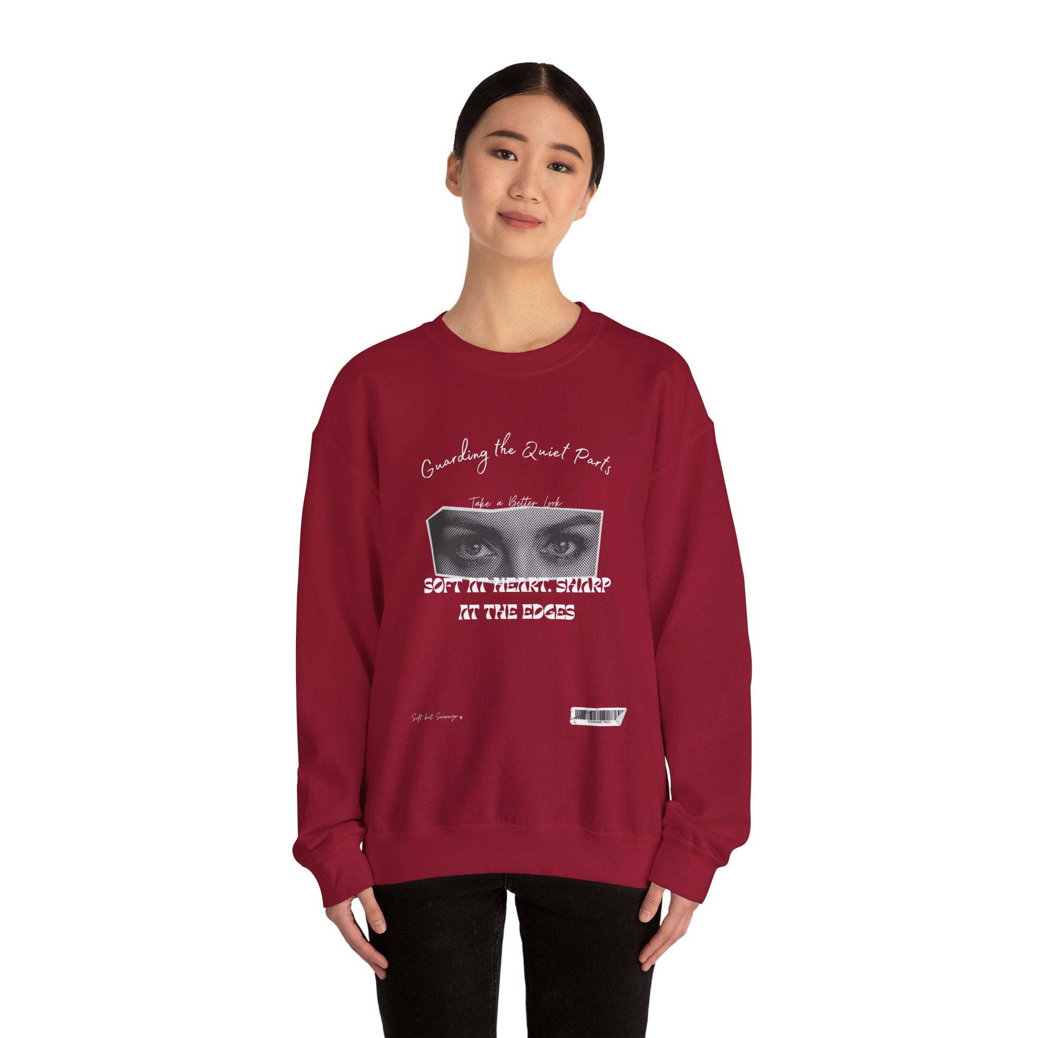 Softness & Boundaries Crewneck Sweatshirt — Inspirational Feminine Quote - Eamden