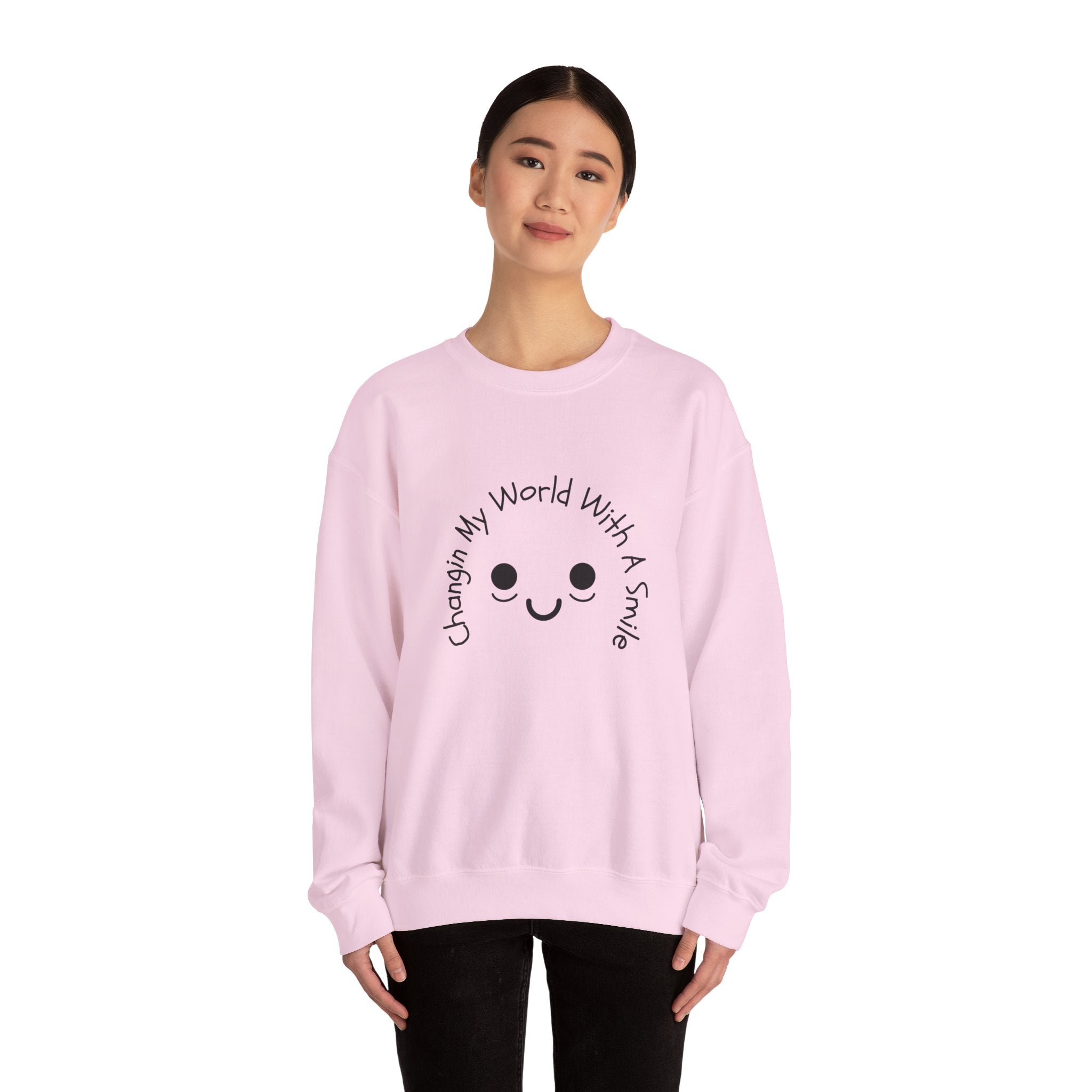 One Smile Crewneck Sweatshirt — “Change a World” - Eamden