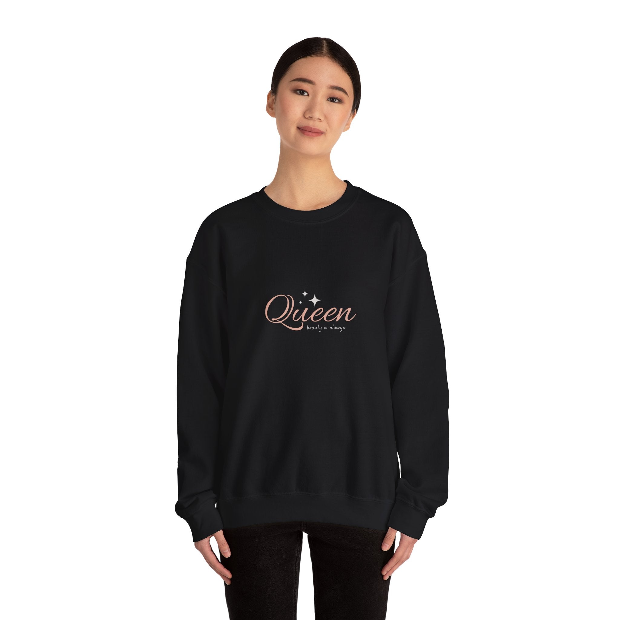 Queen Heavy Blend Crewneck Sweatshirt - Empowering Comfort for Her - Eamden