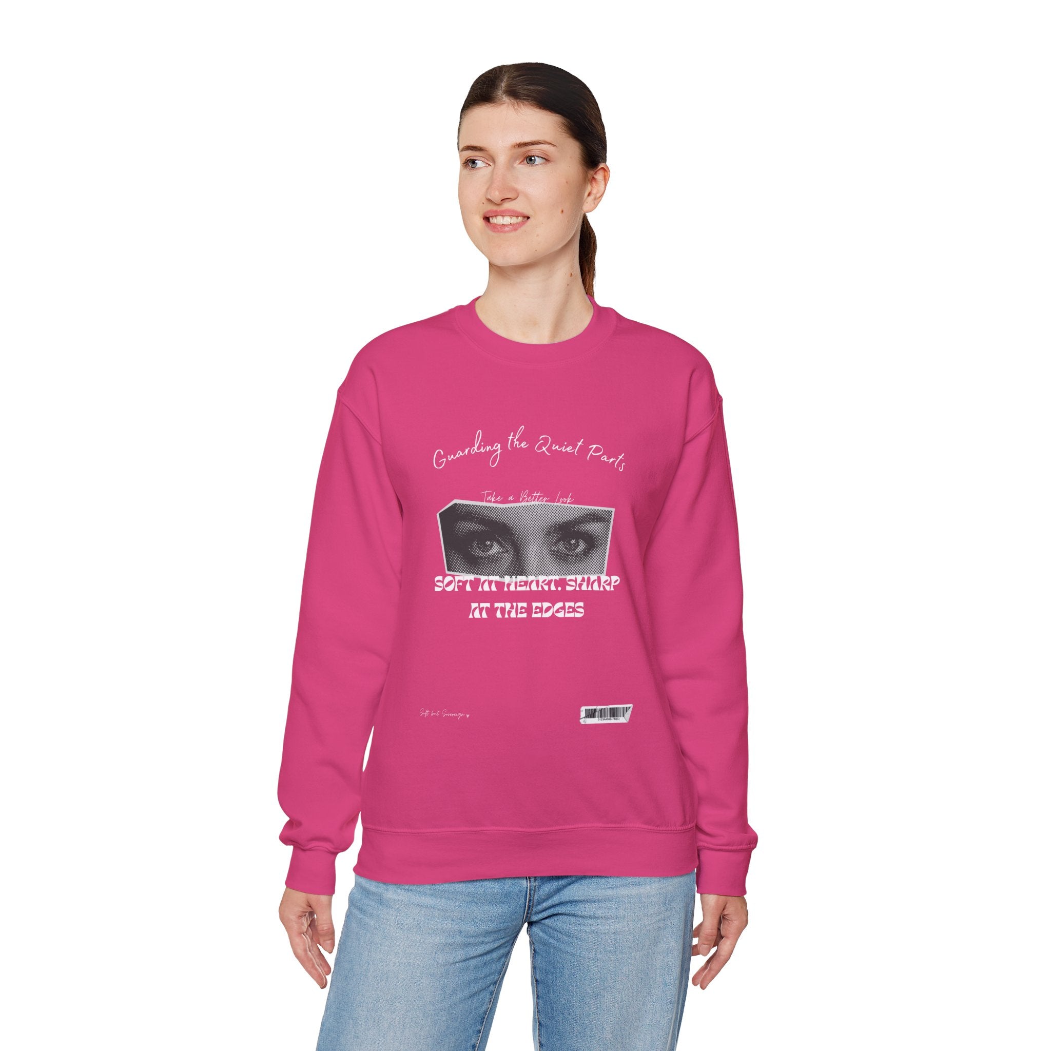Softness & Boundaries Crewneck Sweatshirt — Inspirational Feminine Quote - Eamden