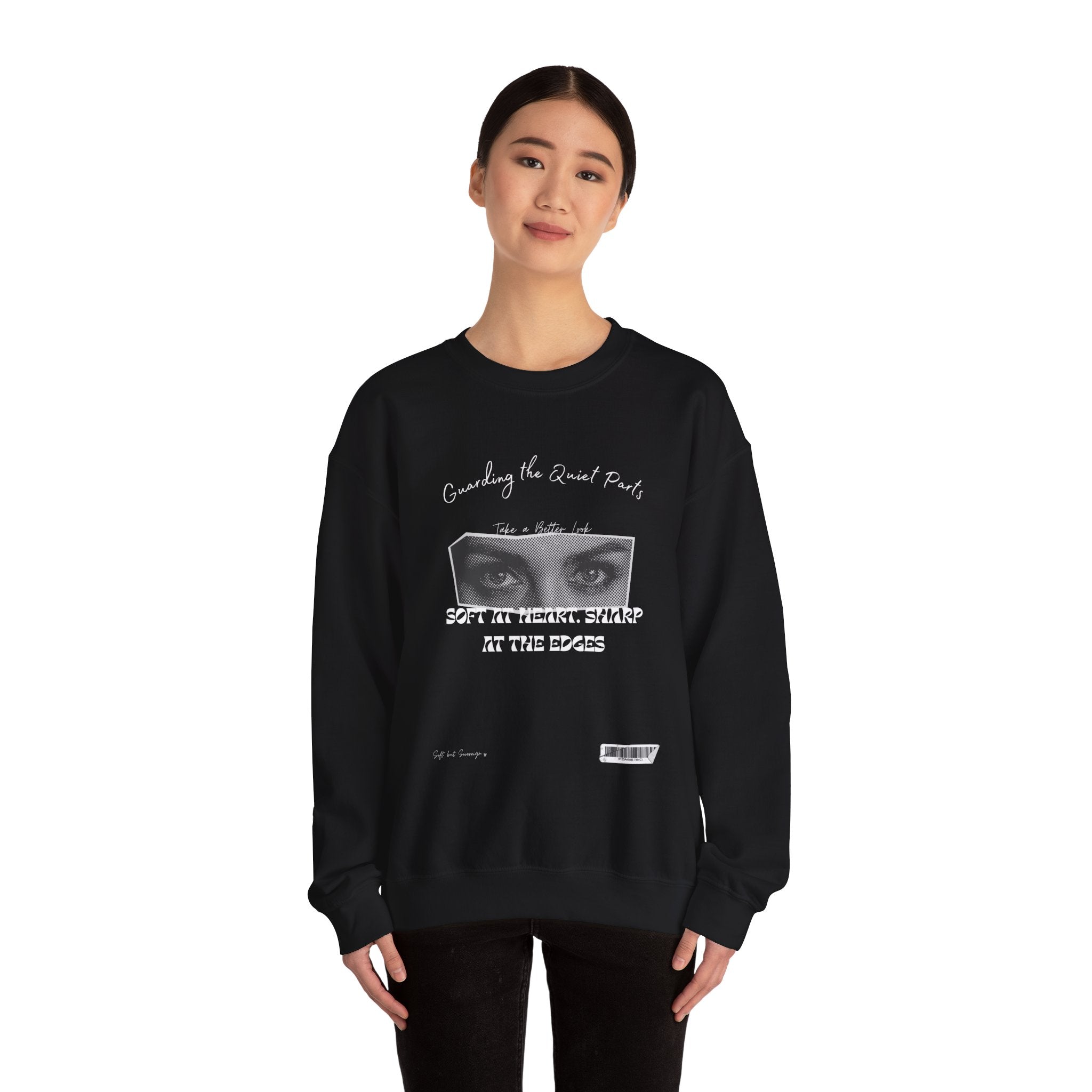Softness & Boundaries Crewneck Sweatshirt — Inspirational Feminine Quote - Eamden