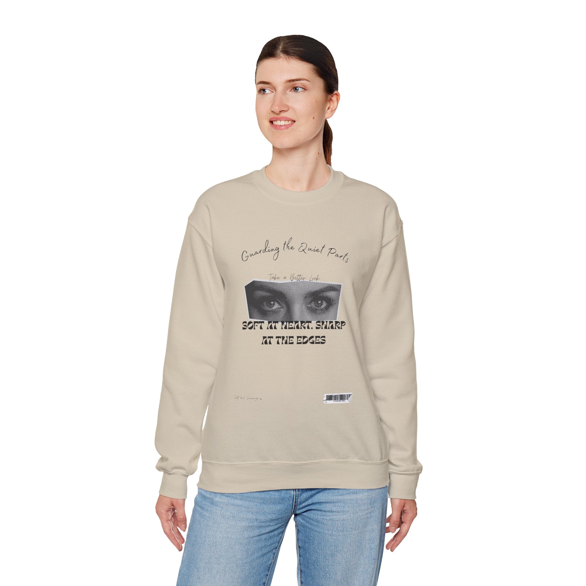 Softness & Boundaries Crewneck Sweatshirt — Inspirational Feminine Quote - Eamden