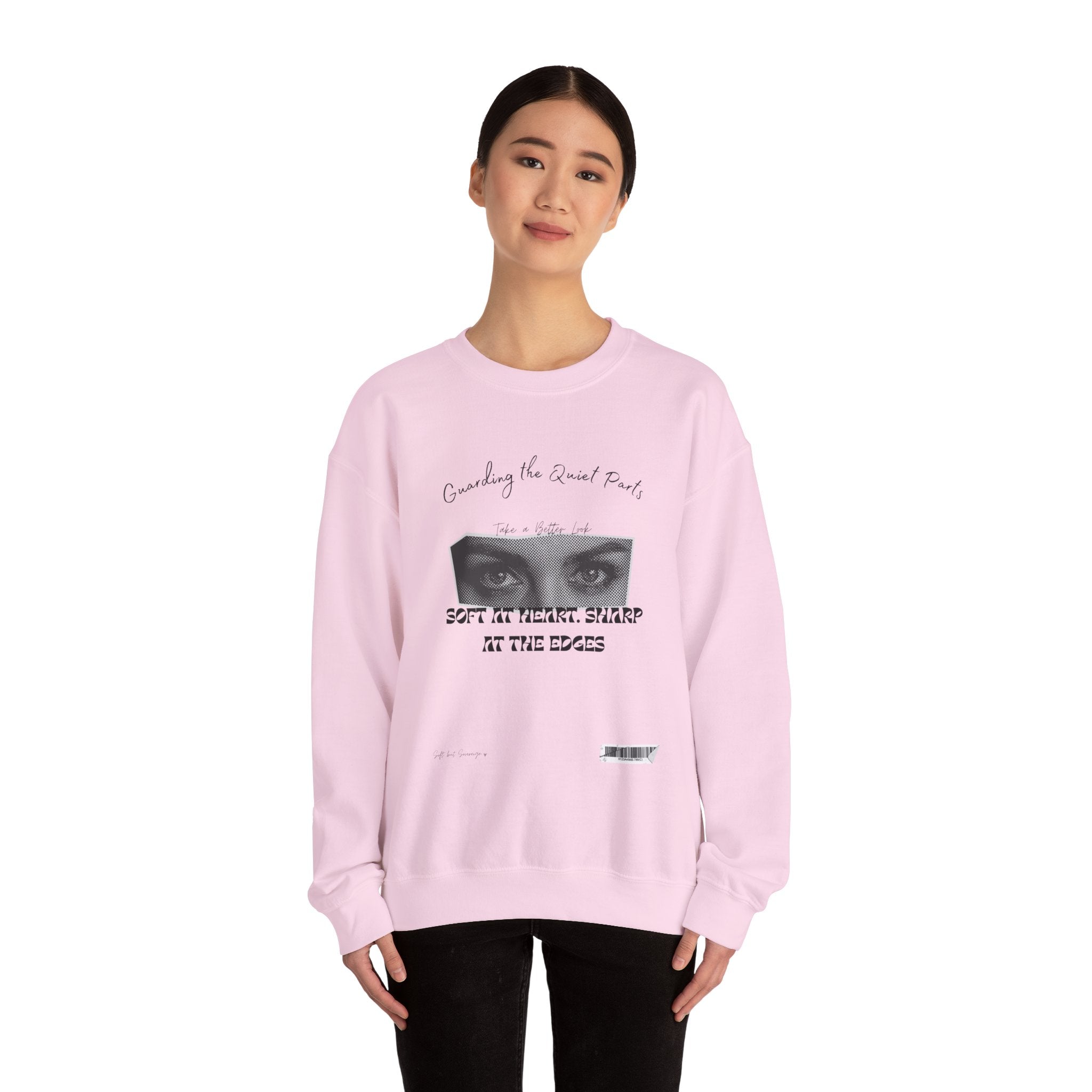 Softness & Boundaries Crewneck Sweatshirt — Inspirational Feminine Quote - Eamden