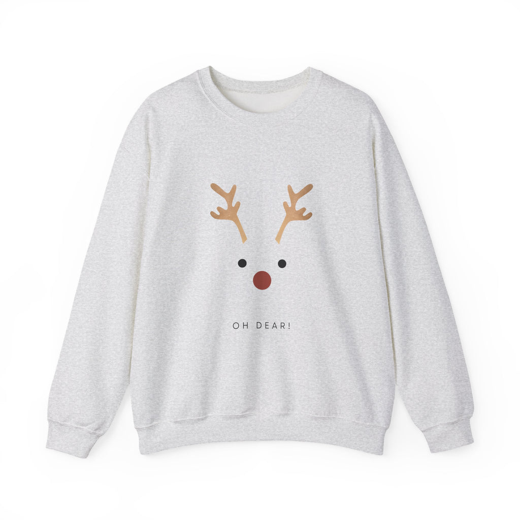 Reindeer Face 'Oh Dear!' Crewneck Sweatshirt - Eamden