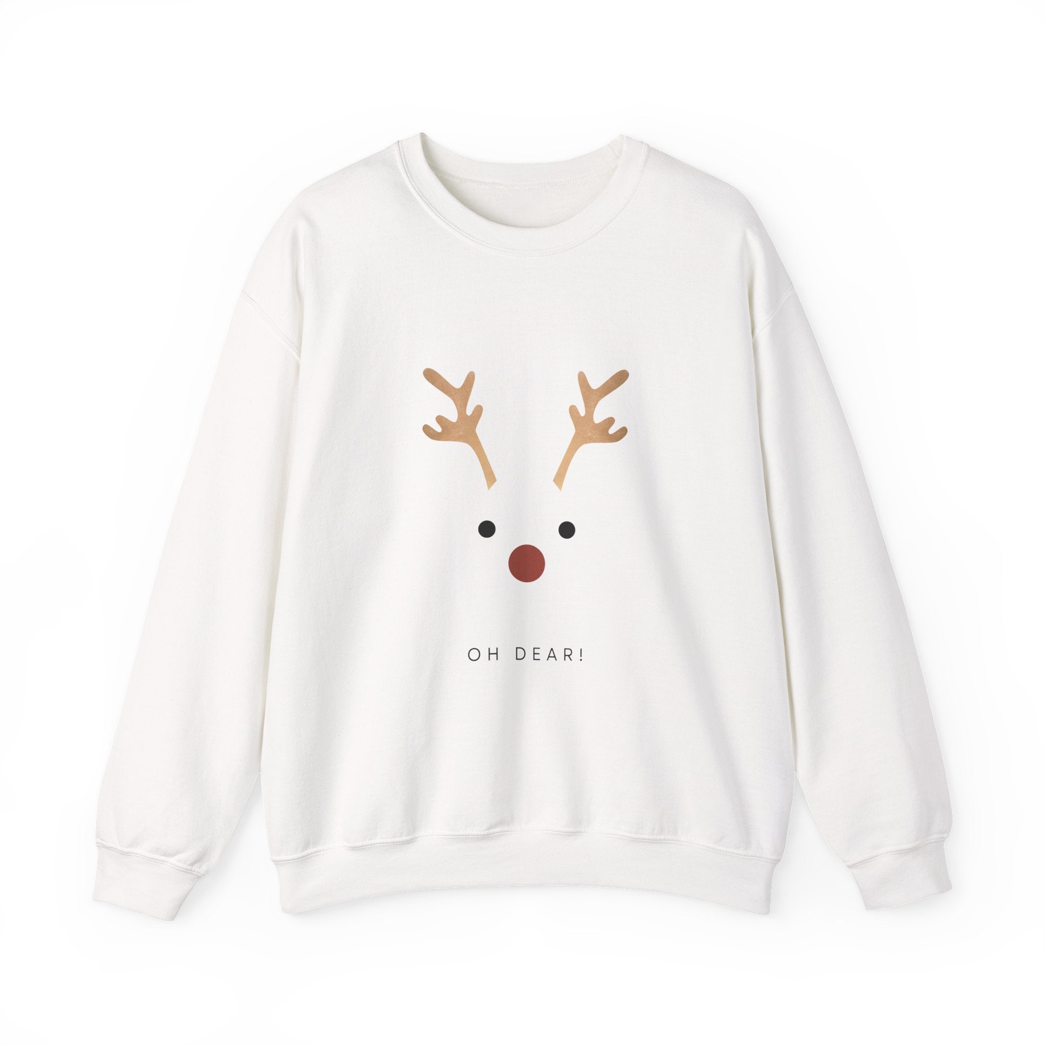 Reindeer Face 'Oh Dear!' Crewneck Sweatshirt - Eamden