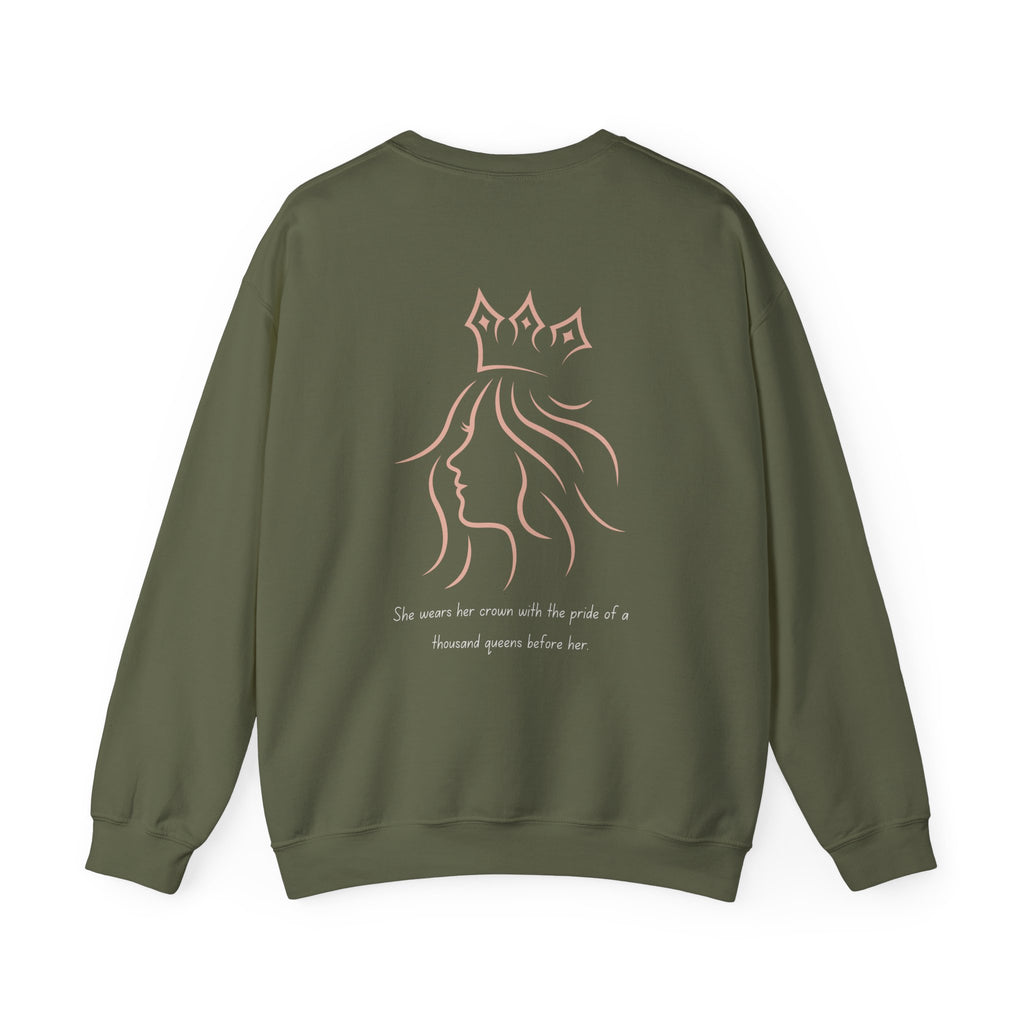 Queen Heavy Blend Crewneck Sweatshirt - Empowering Comfort for Her - Eamden