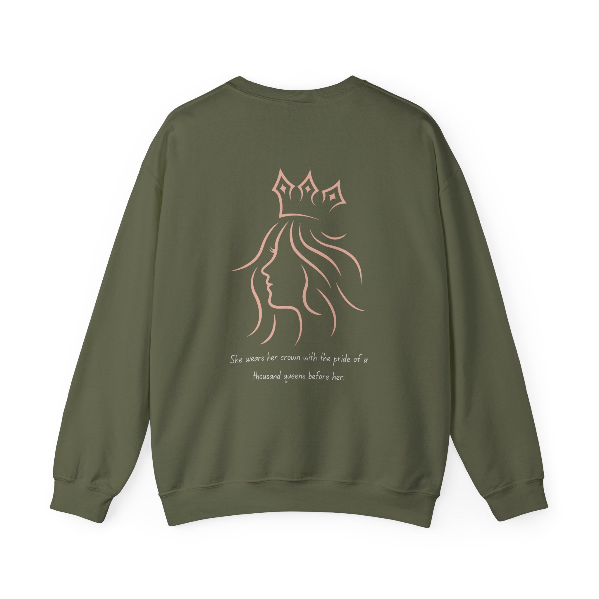 Queen Heavy Blend Crewneck Sweatshirt - Empowering Comfort for Her - Eamden