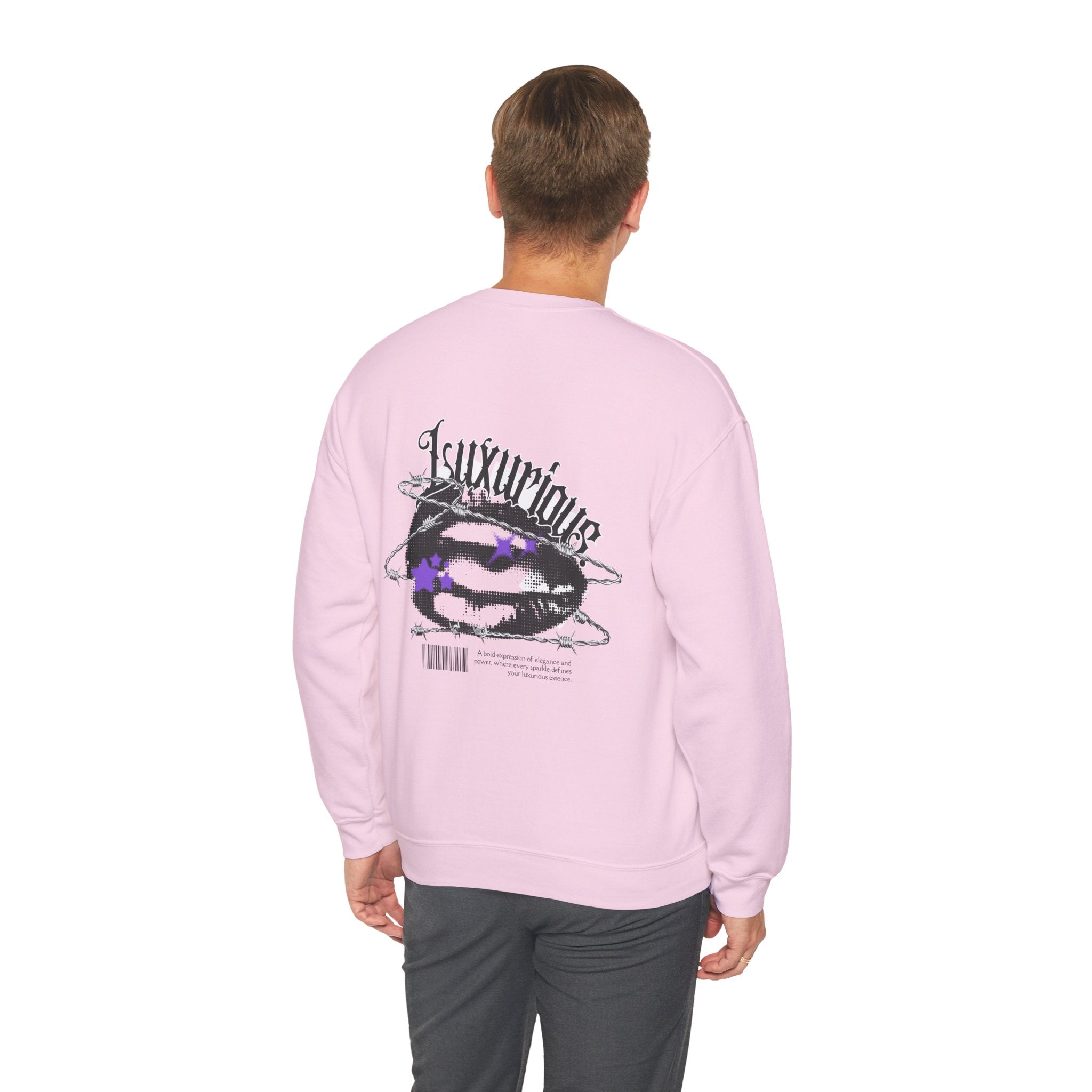 Luxurious Graphic Sweatshirt — Gothic Script & Cosmic Lips Crewneck - Eamden