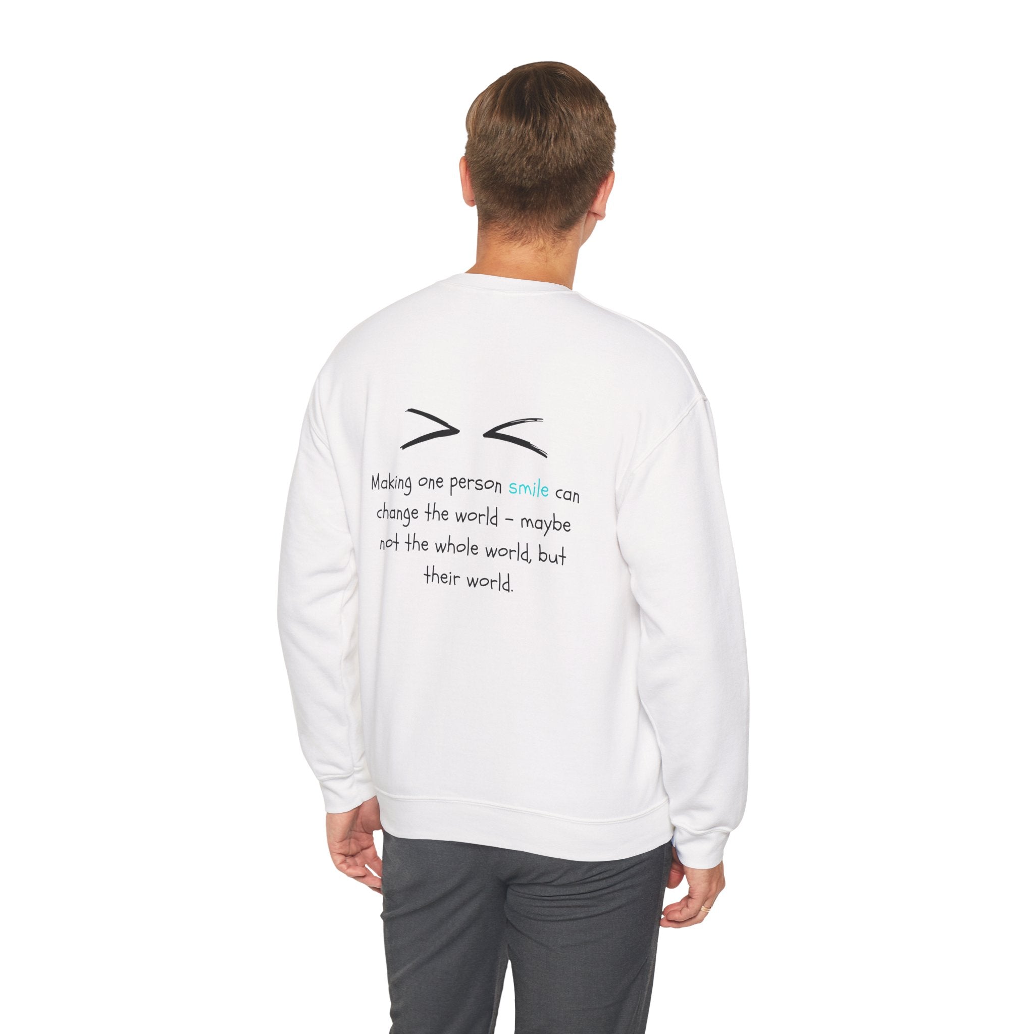 One Smile Crewneck Sweatshirt — “Change a World” - Eamden