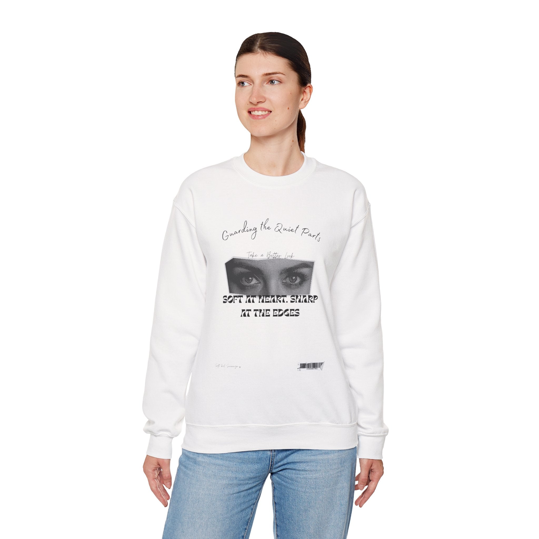 Softness & Boundaries Crewneck Sweatshirt — Inspirational Feminine Quote - Eamden