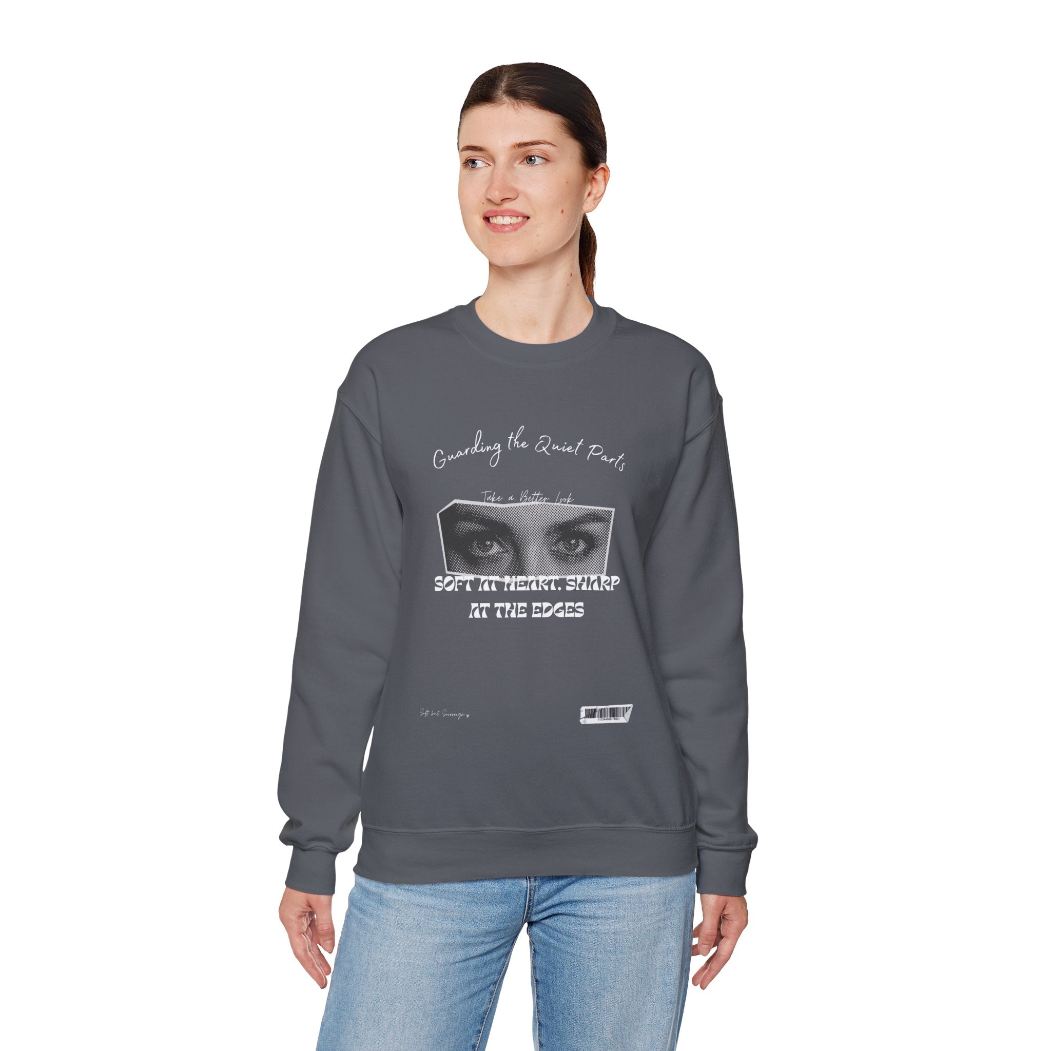 Softness & Boundaries Crewneck Sweatshirt — Inspirational Feminine Quote - Eamden