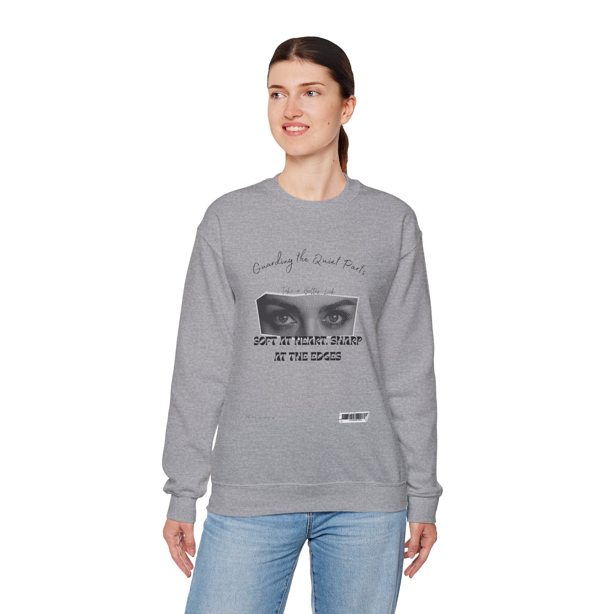 Softness & Boundaries Crewneck Sweatshirt — Inspirational Feminine Quote - Eamden