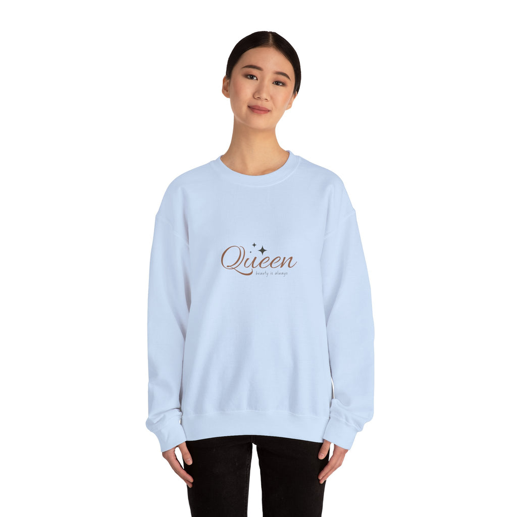 Queen Heavy Blend Crewneck Sweatshirt - Empowering Comfort for Her - Eamden