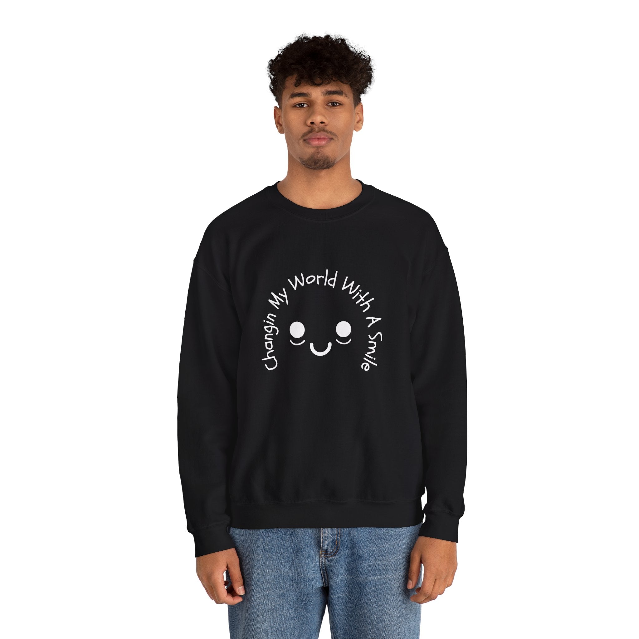 One Smile Crewneck Sweatshirt — “Change a World” - Eamden