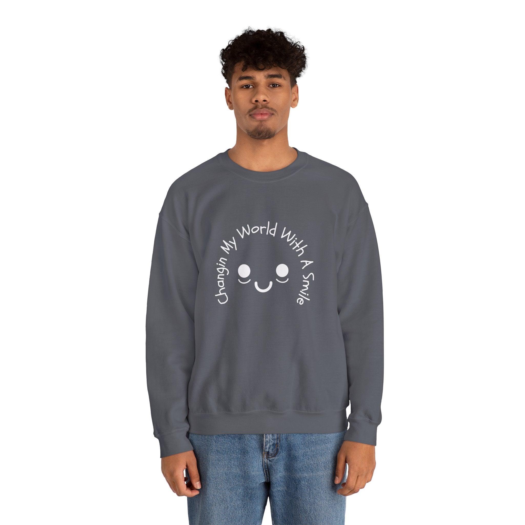 One Smile Crewneck Sweatshirt — “Change a World” - Eamden