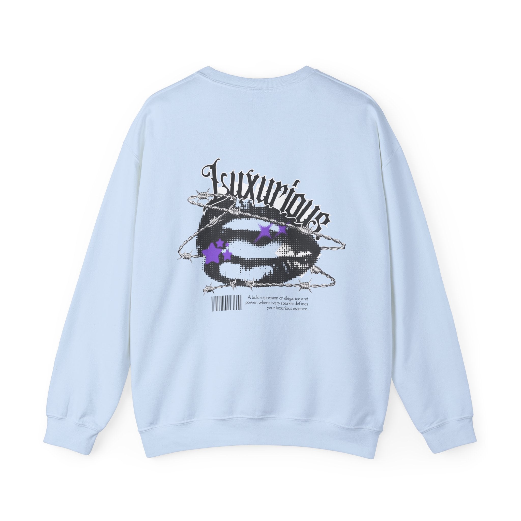 Luxurious Graphic Sweatshirt — Gothic Script & Cosmic Lips Crewneck - Eamden