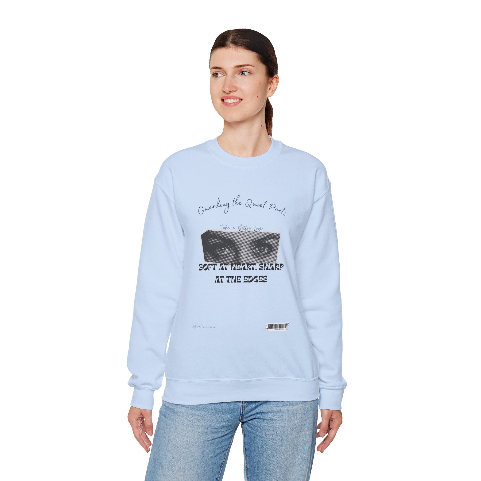 Softness & Boundaries Crewneck Sweatshirt — Inspirational Feminine Quote - Eamden
