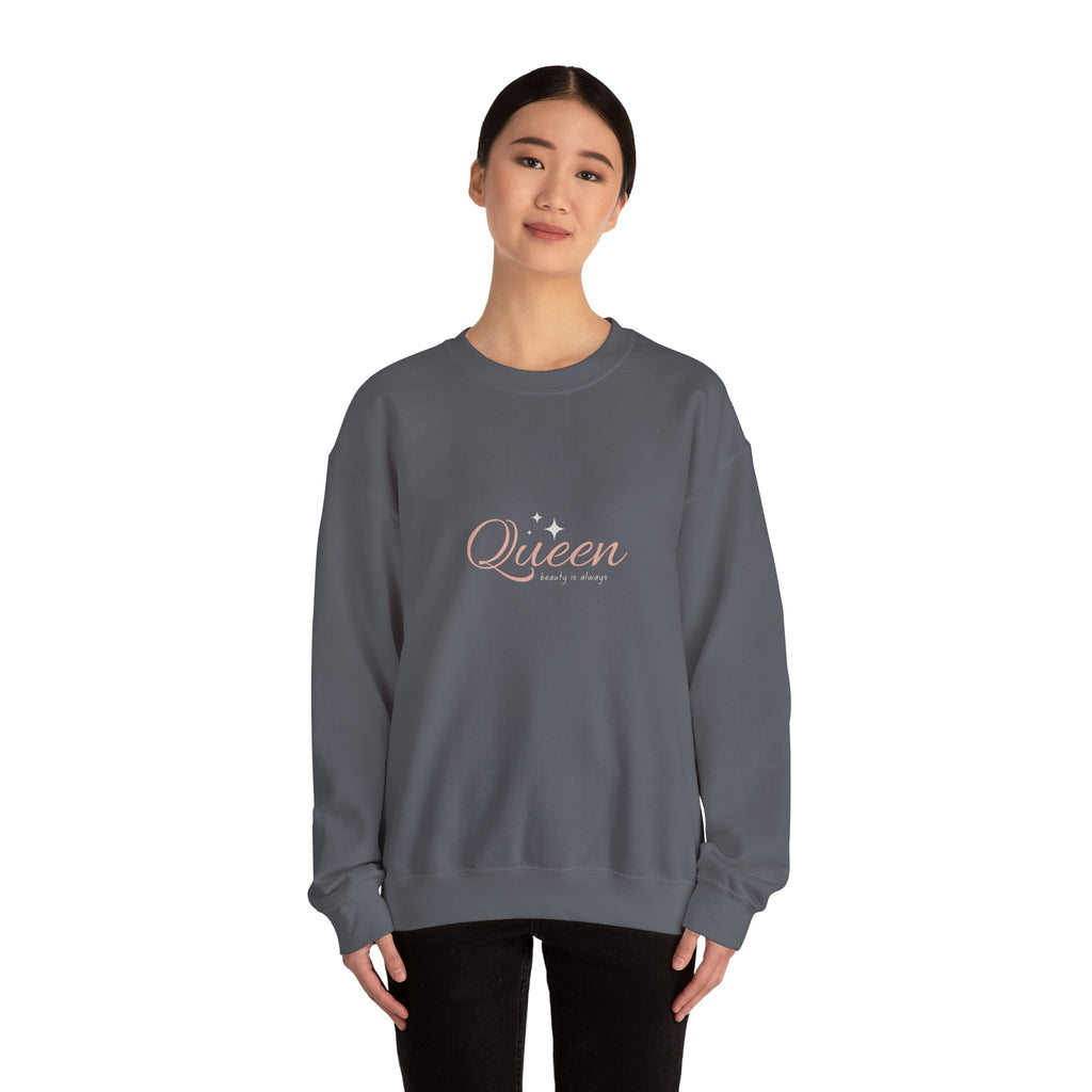 Queen Heavy Blend Crewneck Sweatshirt - Empowering Comfort for Her - Eamden
