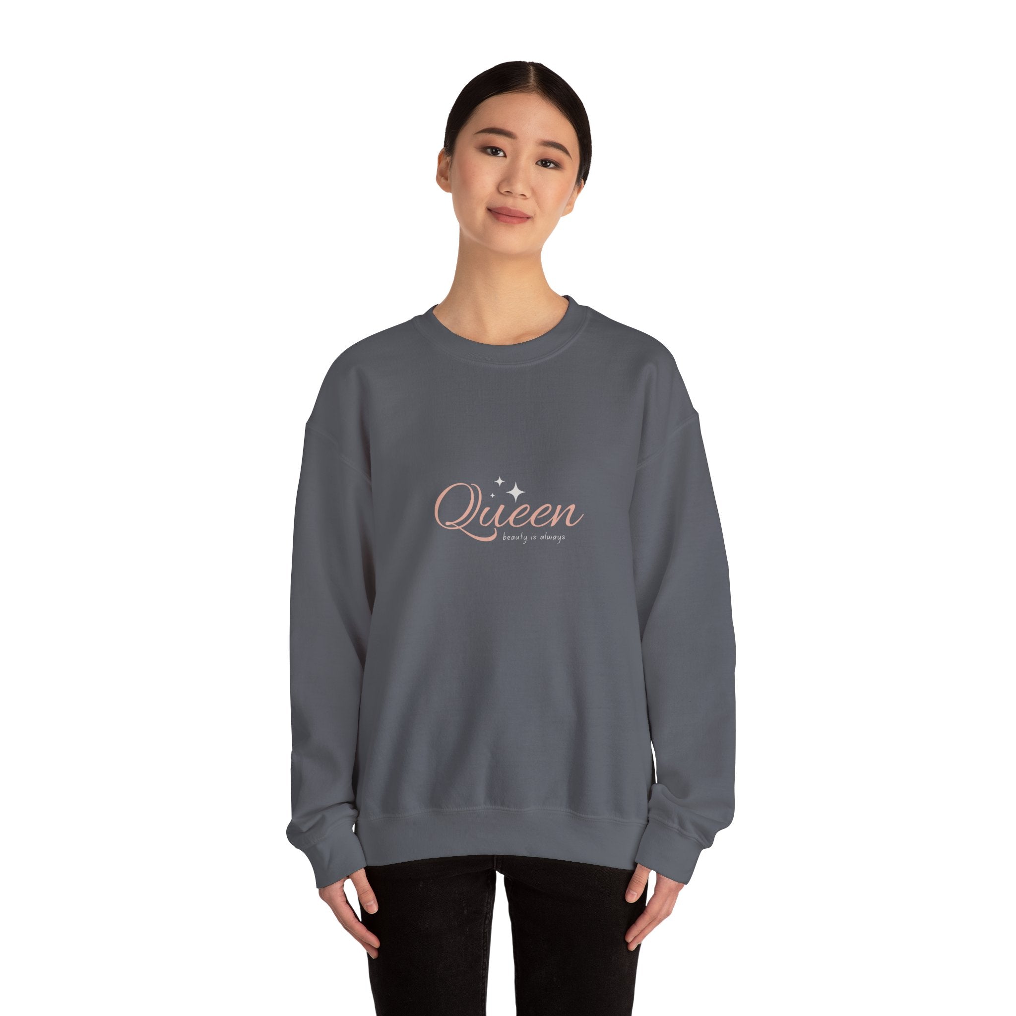 Queen Heavy Blend Crewneck Sweatshirt - Empowering Comfort for Her - Eamden