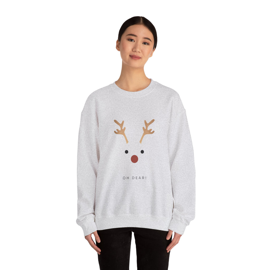 Reindeer Face 'Oh Dear!' Crewneck Sweatshirt - Eamden