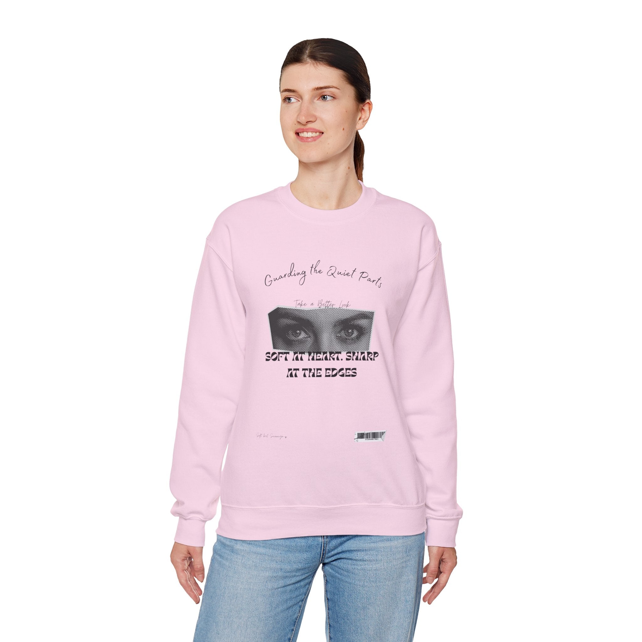 Softness & Boundaries Crewneck Sweatshirt — Inspirational Feminine Quote - Eamden
