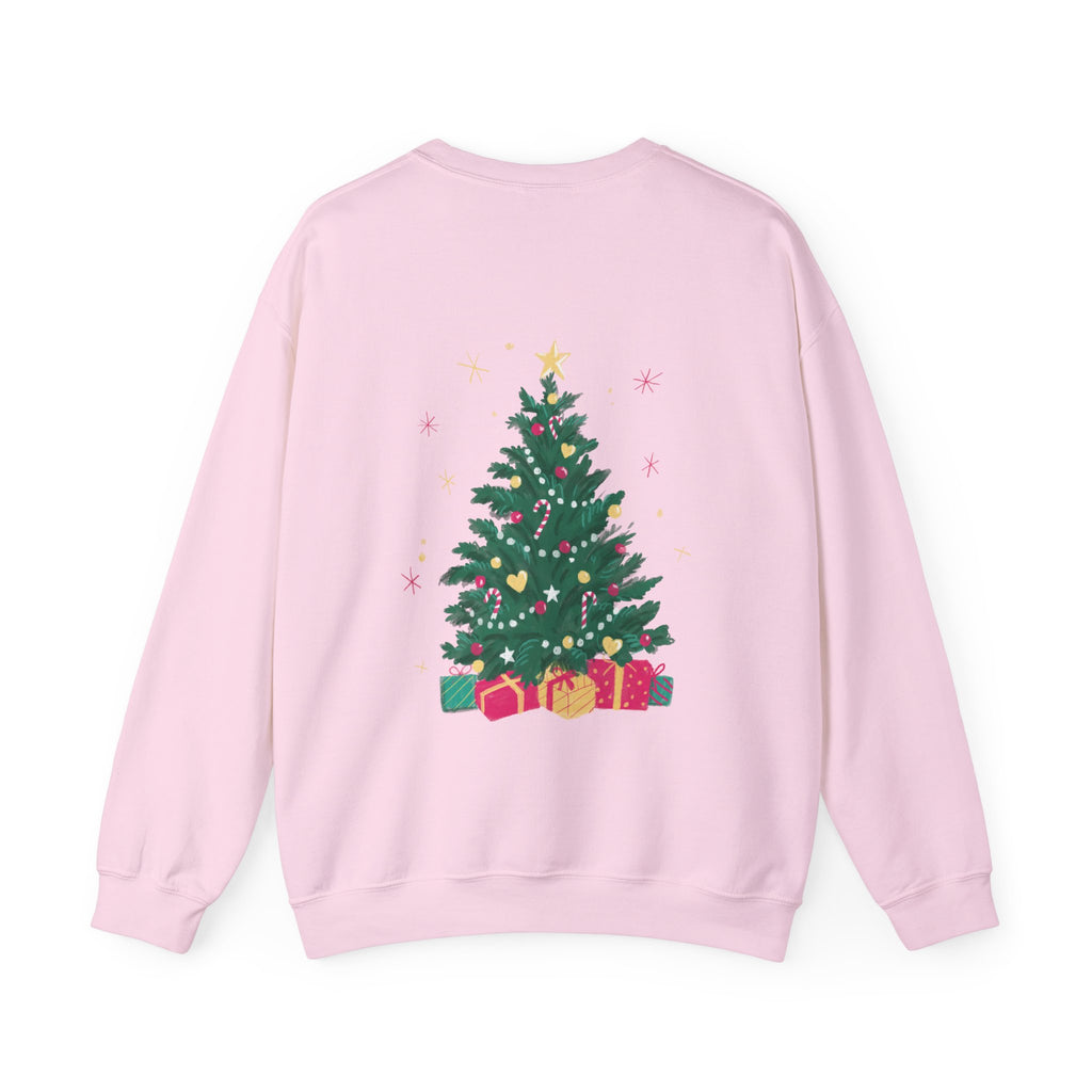 Christmas Tree Sweatshirt - "Ho Ho Ho" Holiday Crewneck with Festive Tree & Gifts - Eamden
