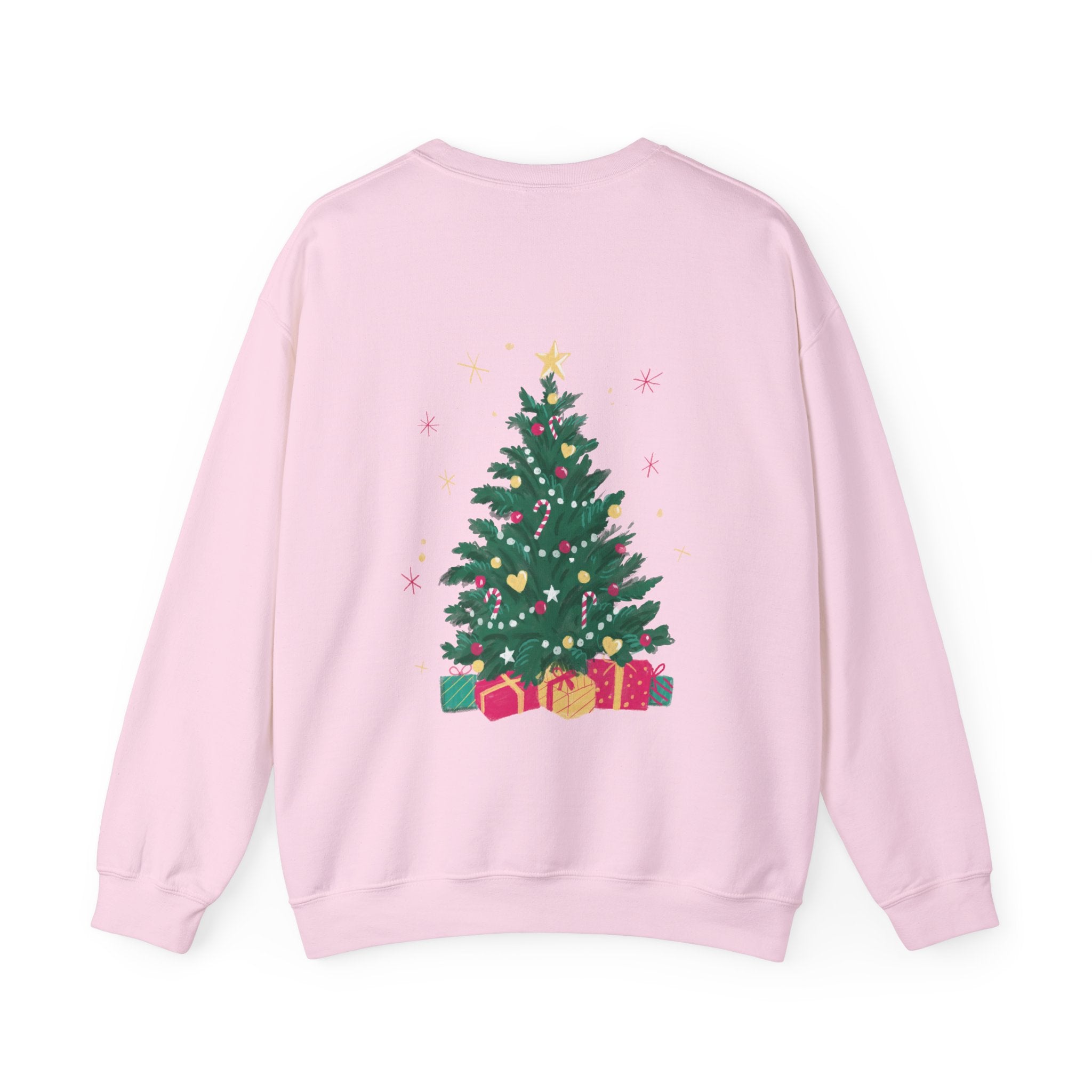 Christmas Tree Sweatshirt - "Ho Ho Ho" Holiday Crewneck with Festive Tree & Gifts - Eamden