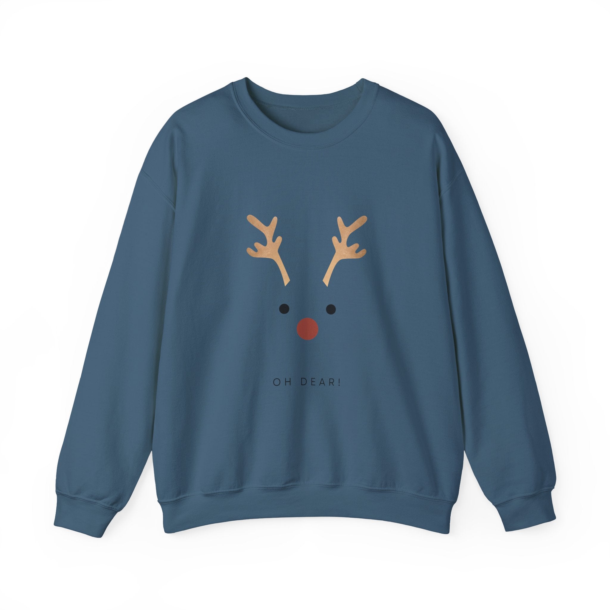 Reindeer Face 'Oh Dear!' Crewneck Sweatshirt - Eamden