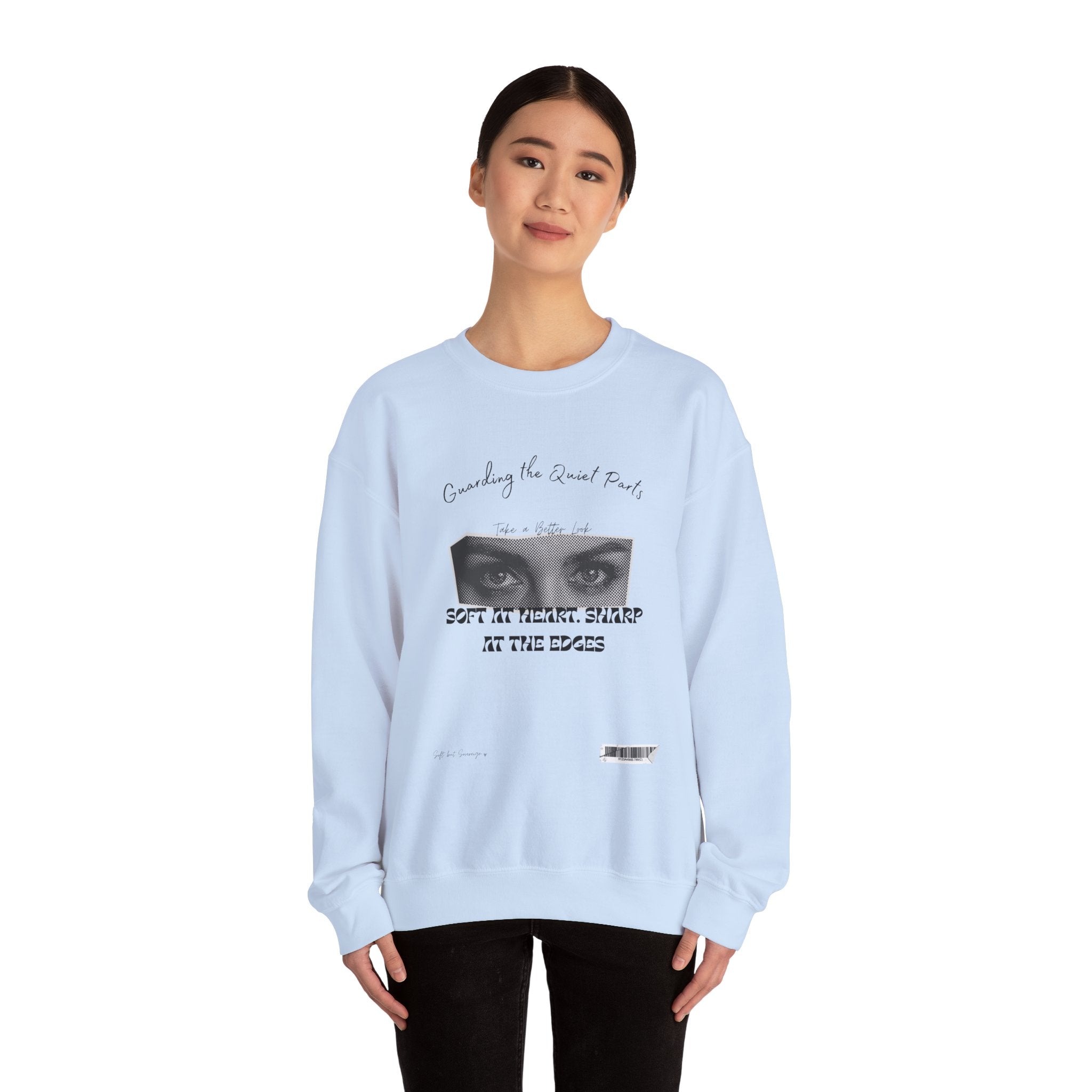 Softness & Boundaries Crewneck Sweatshirt — Inspirational Feminine Quote - Eamden