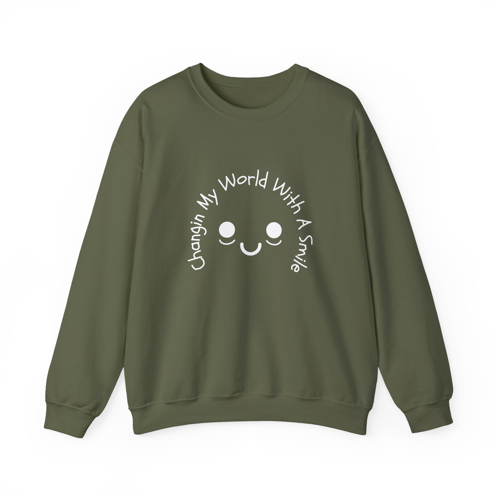One Smile Crewneck Sweatshirt — “Change a World” - Eamden