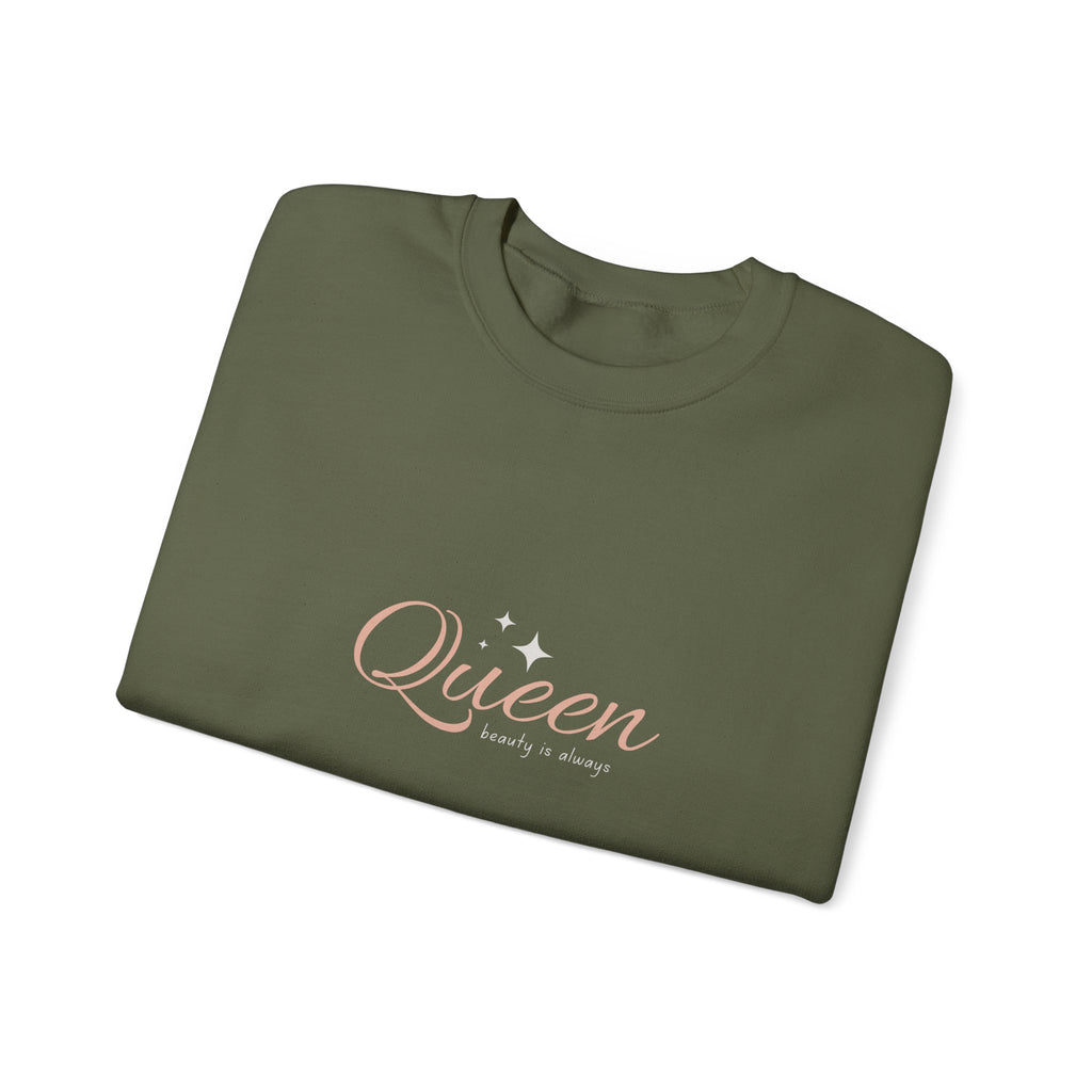 Queen Heavy Blend Crewneck Sweatshirt - Empowering Comfort for Her - Eamden
