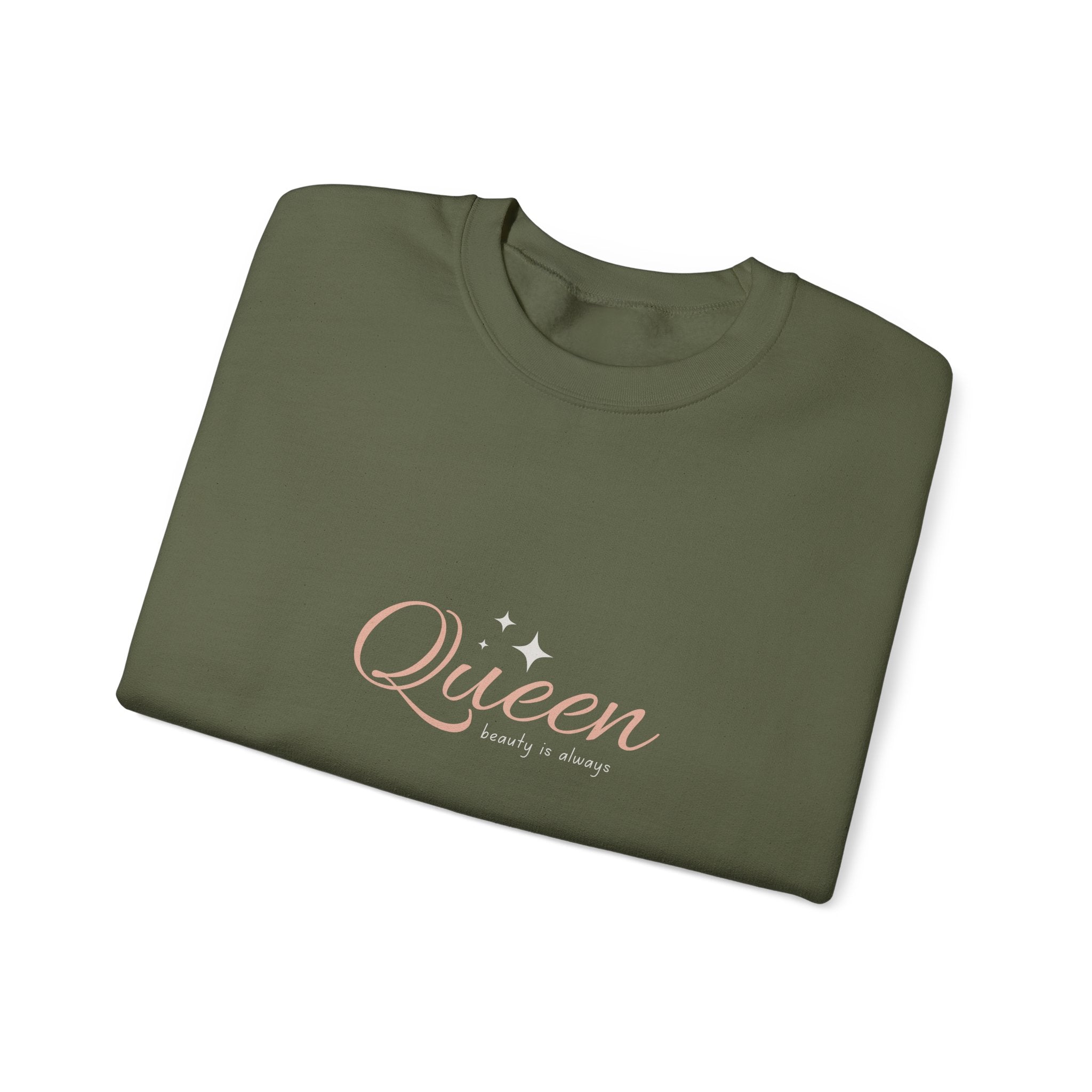Queen Heavy Blend Crewneck Sweatshirt - Empowering Comfort for Her - Eamden