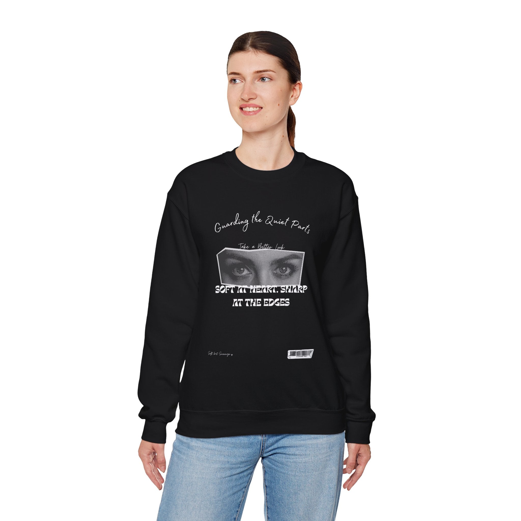 Softness & Boundaries Crewneck Sweatshirt — Inspirational Feminine Quote - Eamden