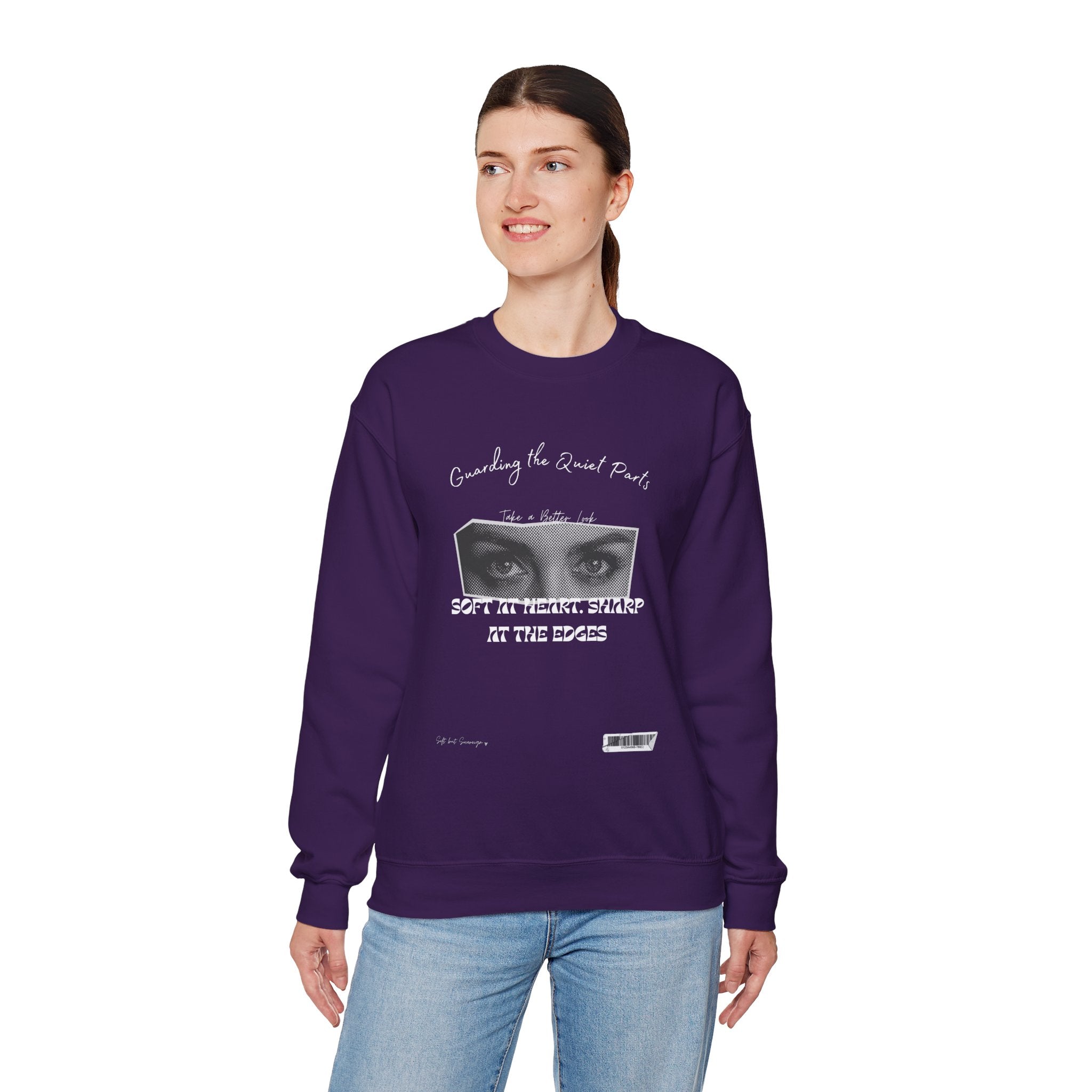 Softness & Boundaries Crewneck Sweatshirt — Inspirational Feminine Quote - Eamden