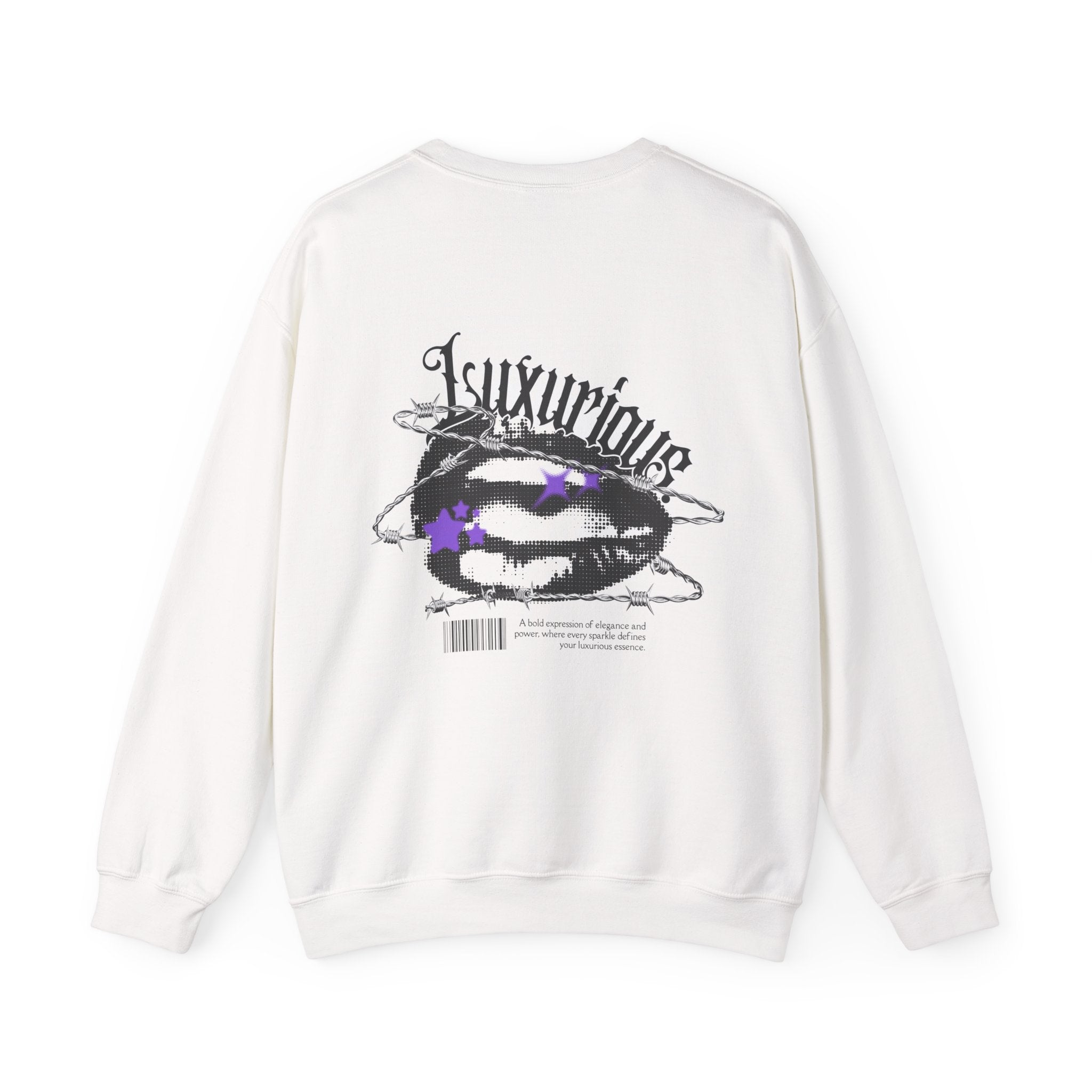 Luxurious Graphic Sweatshirt — Gothic Script & Cosmic Lips Crewneck - Eamden