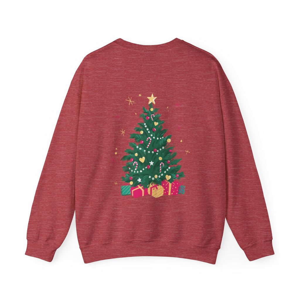 Christmas Tree Sweatshirt - "Ho Ho Ho" Holiday Crewneck with Festive Tree & Gifts - Eamden