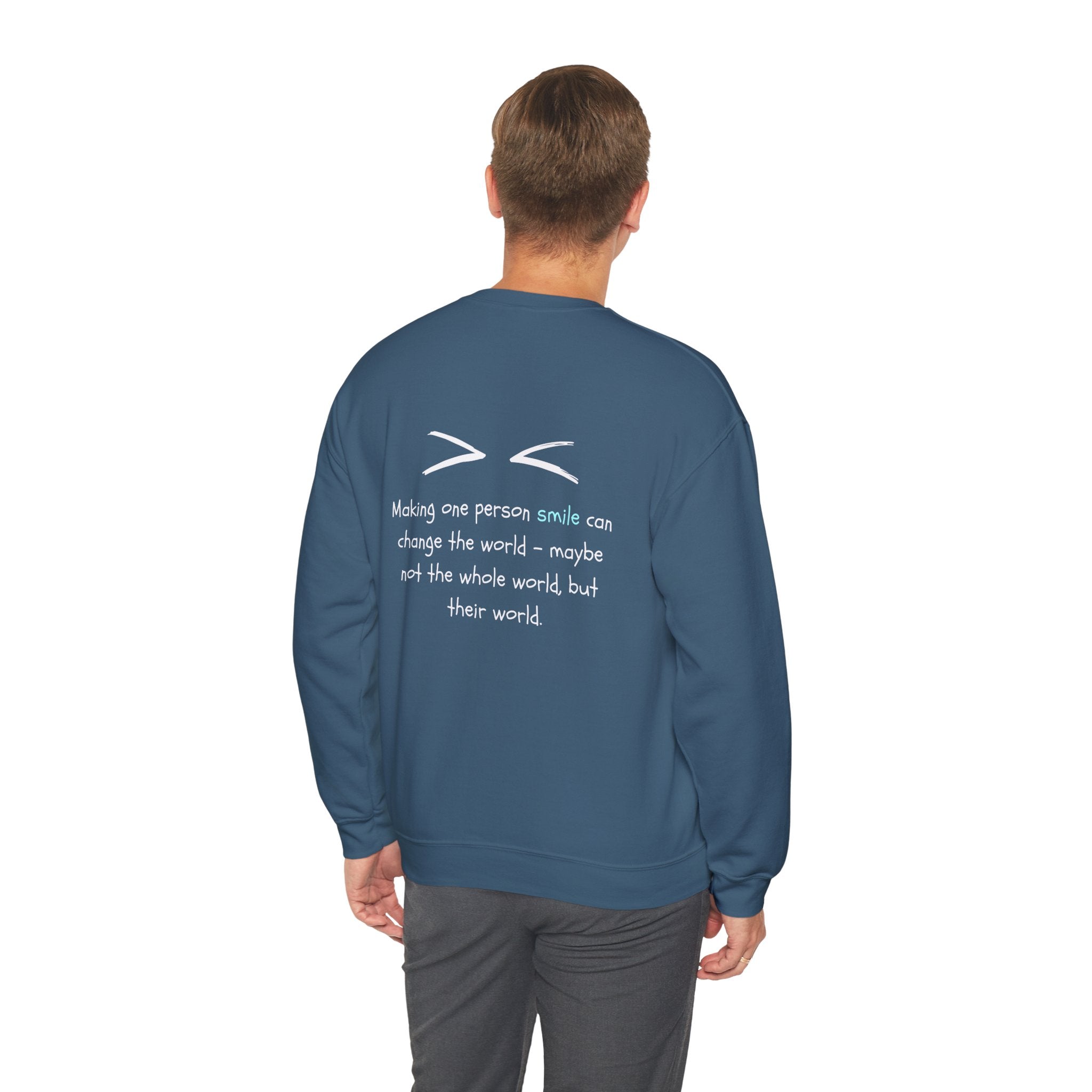 One Smile Crewneck Sweatshirt — “Change a World” - Eamden