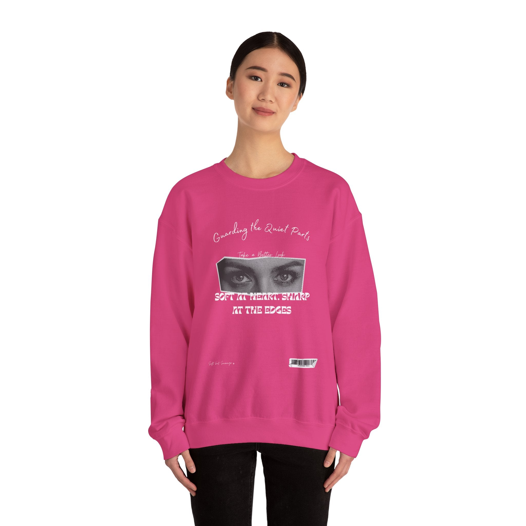 Softness & Boundaries Crewneck Sweatshirt — Inspirational Feminine Quote - Eamden