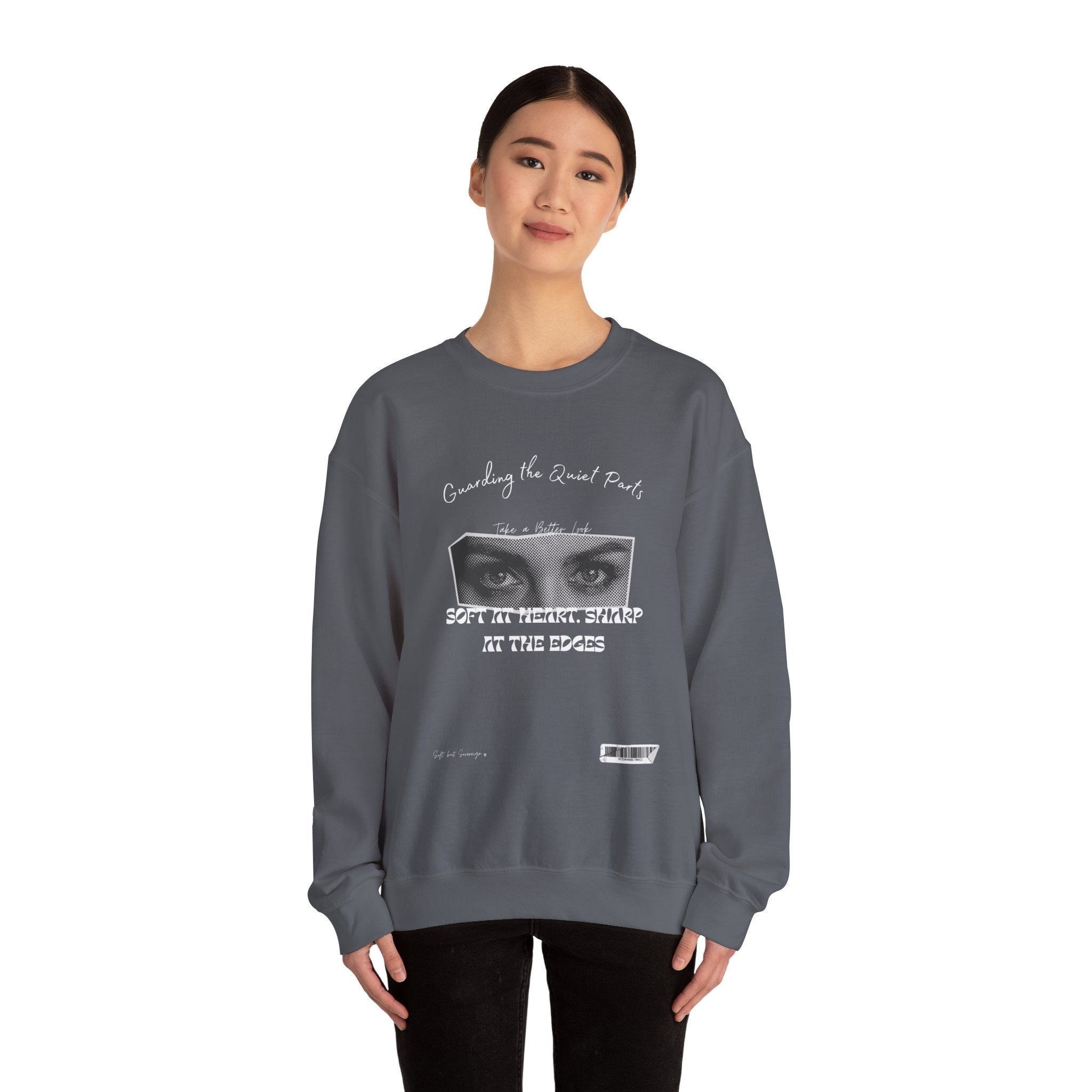 Softness & Boundaries Crewneck Sweatshirt — Inspirational Feminine Quote - Eamden