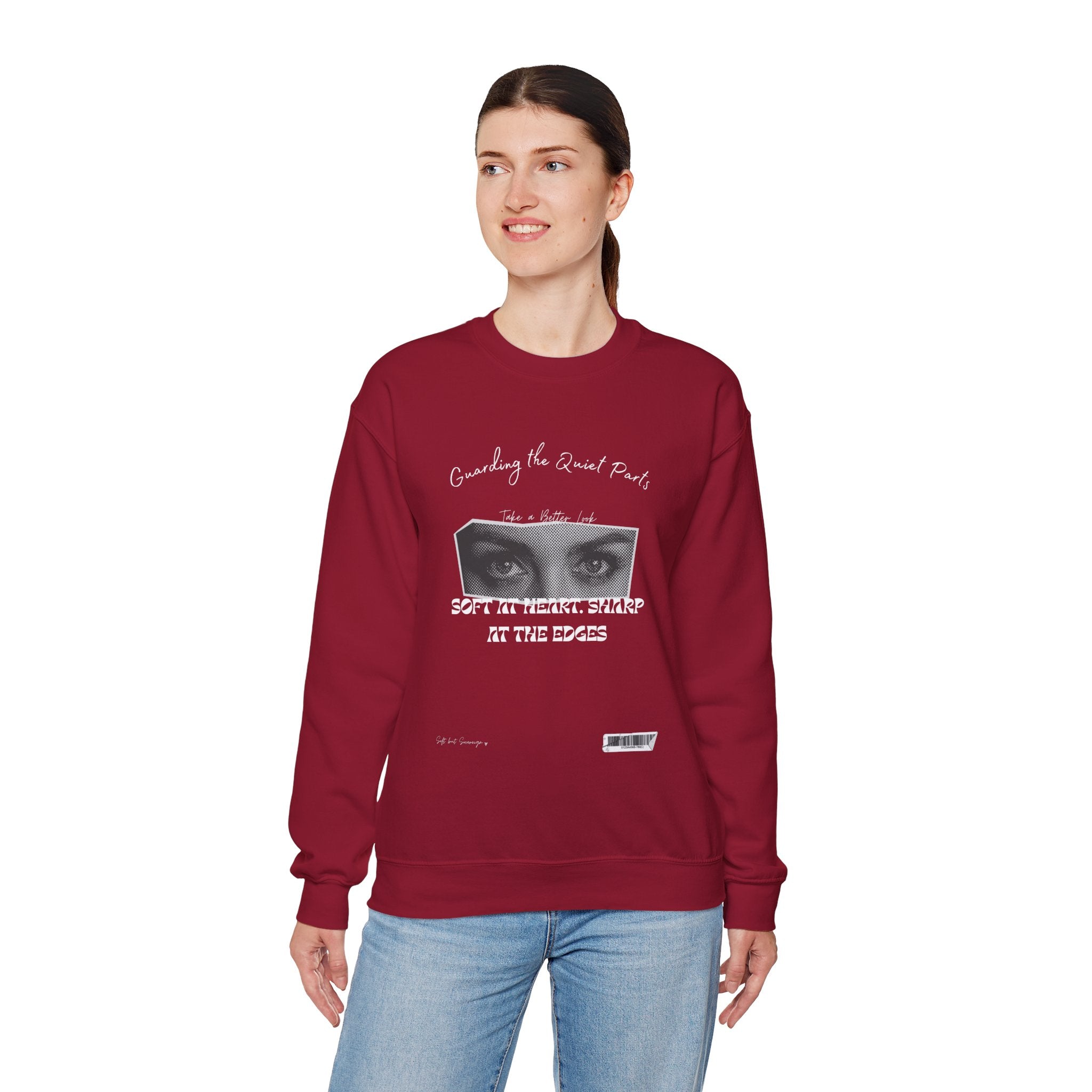Softness & Boundaries Crewneck Sweatshirt — Inspirational Feminine Quote - Eamden