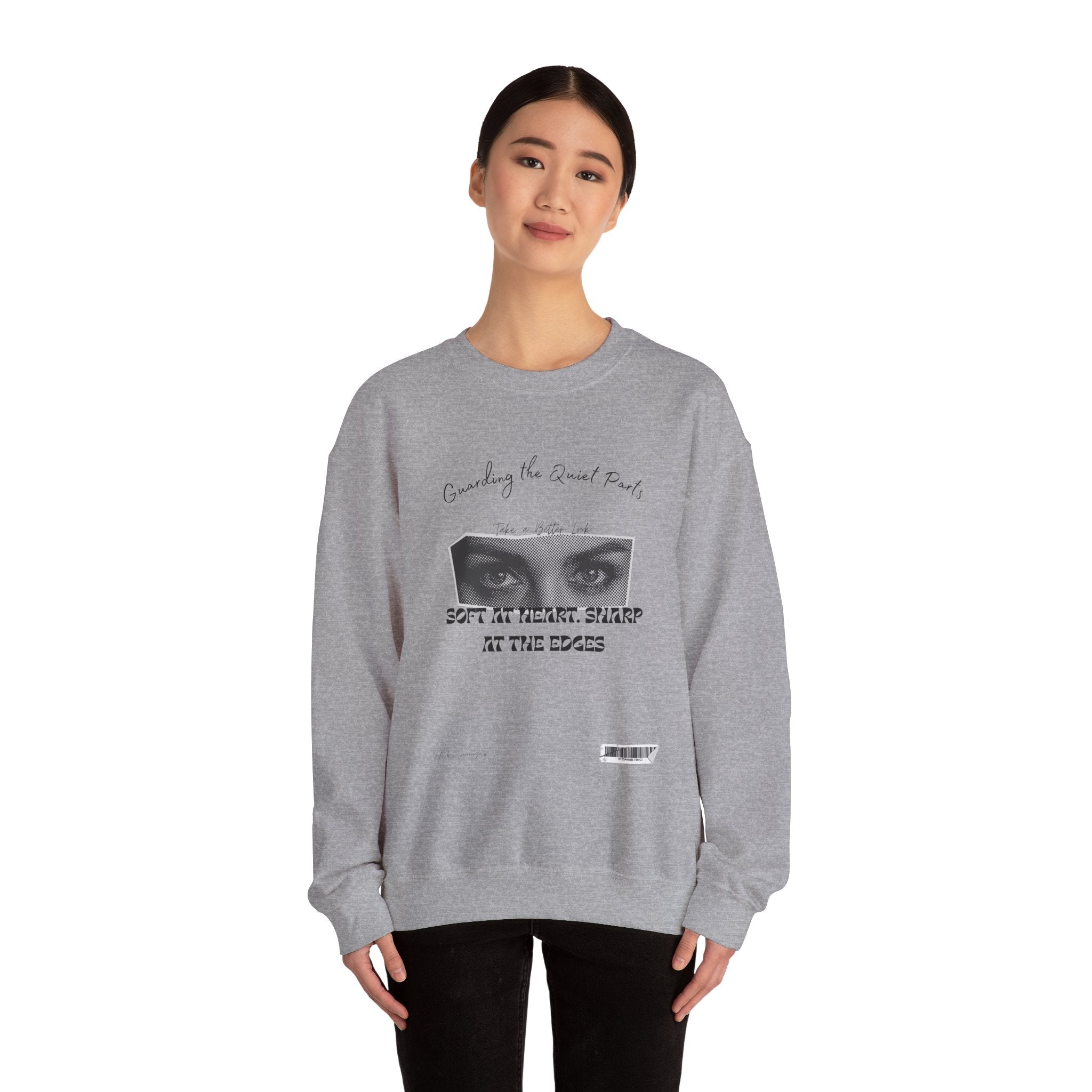 Softness & Boundaries Crewneck Sweatshirt — Inspirational Feminine Quote - Eamden