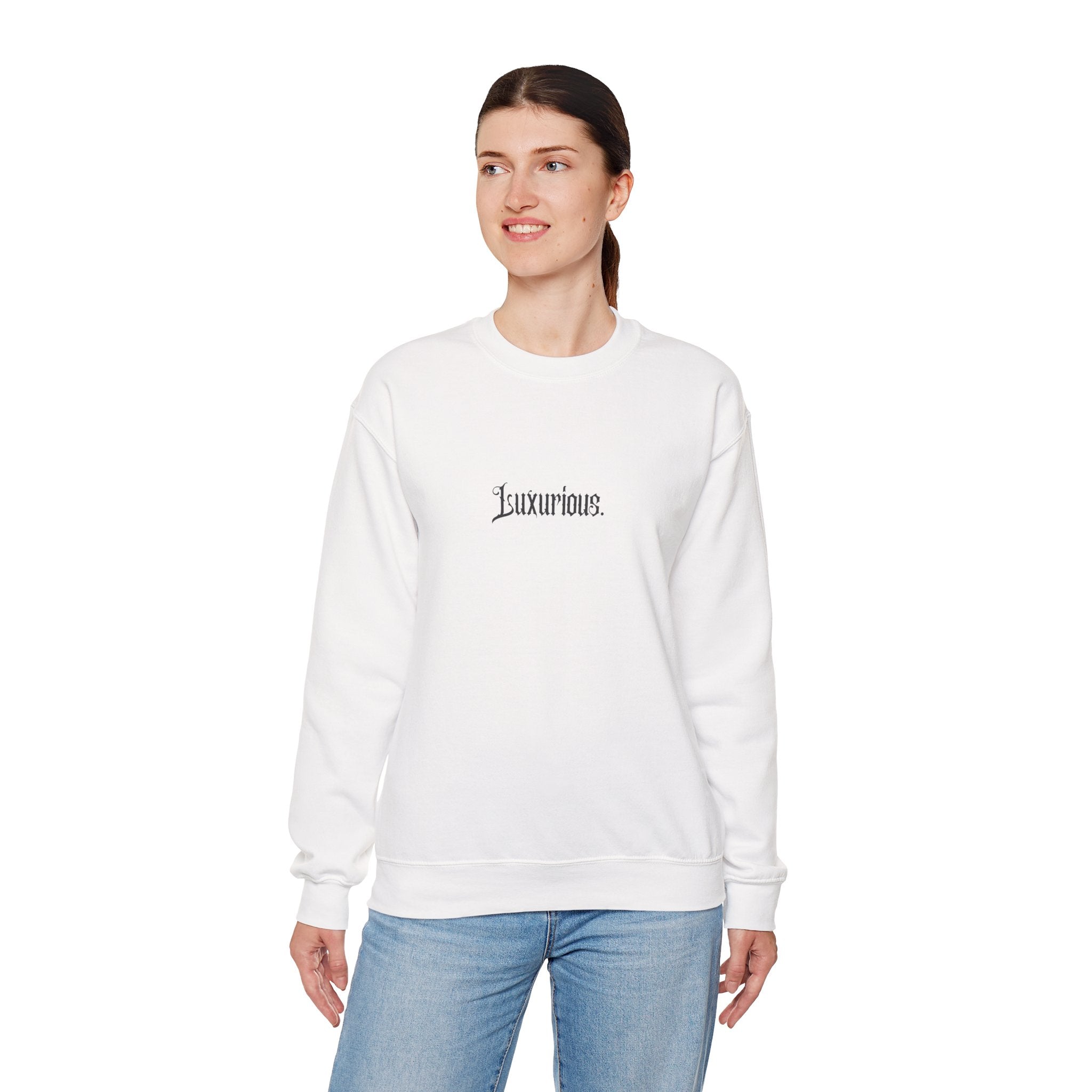 Luxurious Graphic Sweatshirt — Gothic Script & Cosmic Lips Crewneck - Eamden