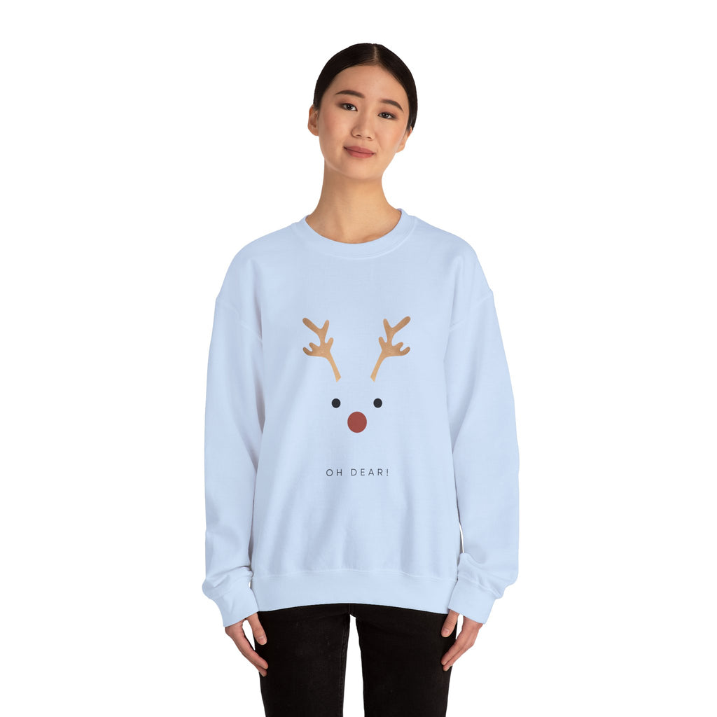 Reindeer Face 'Oh Dear!' Crewneck Sweatshirt - Eamden