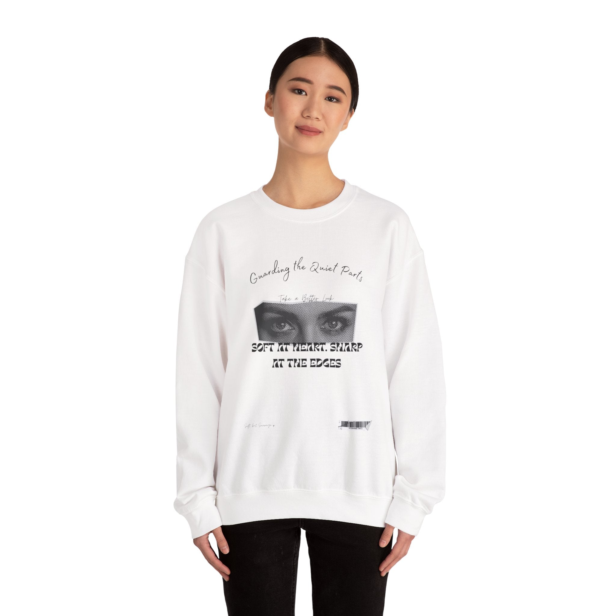 Softness & Boundaries Crewneck Sweatshirt — Inspirational Feminine Quote - Eamden