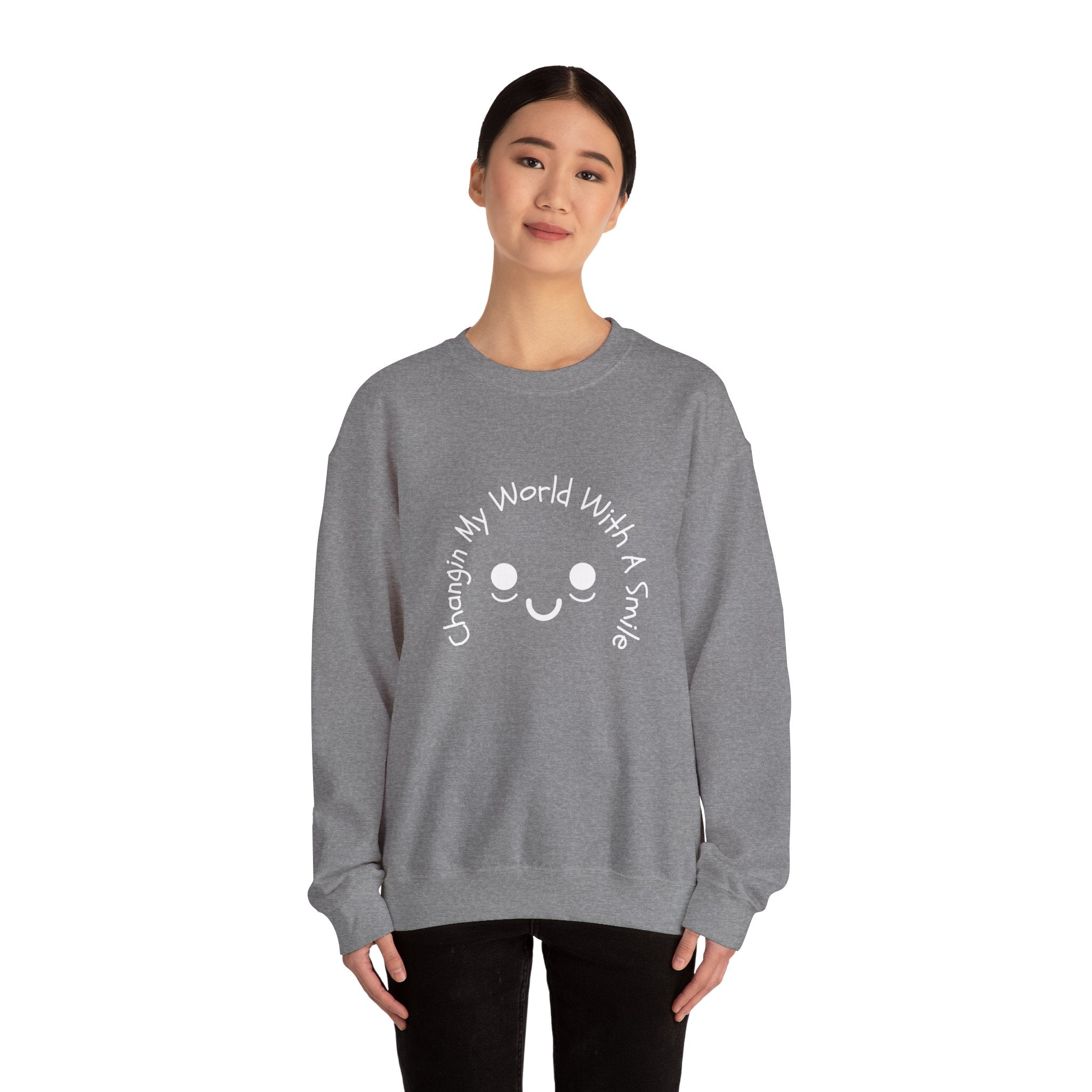 One Smile Crewneck Sweatshirt — “Change a World” - Eamden