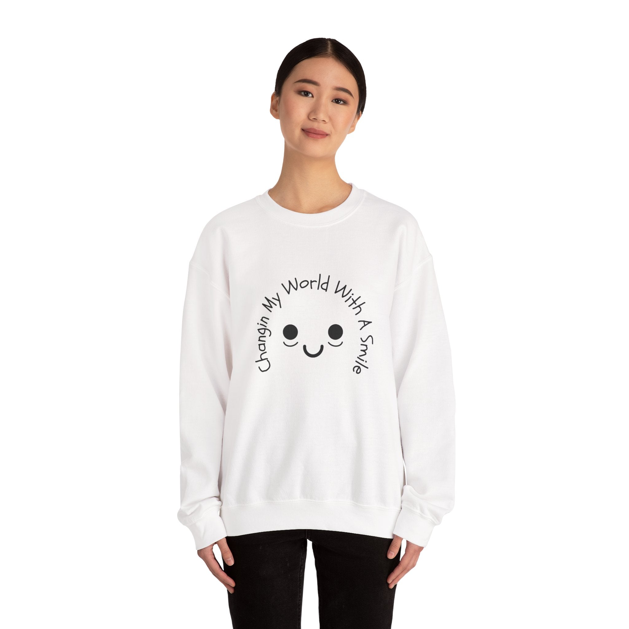One Smile Crewneck Sweatshirt — “Change a World” - Eamden