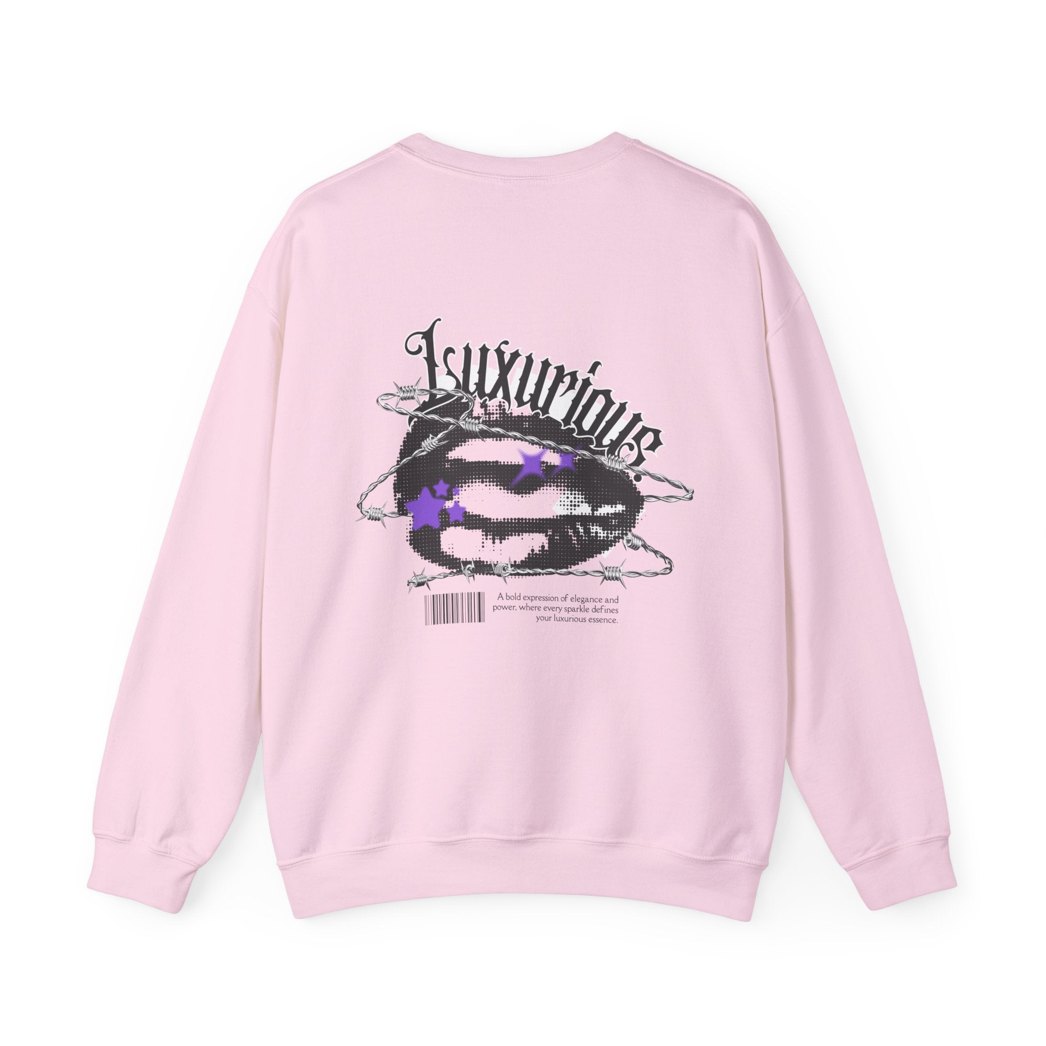 Luxurious Graphic Sweatshirt — Gothic Script & Cosmic Lips Crewneck - Eamden