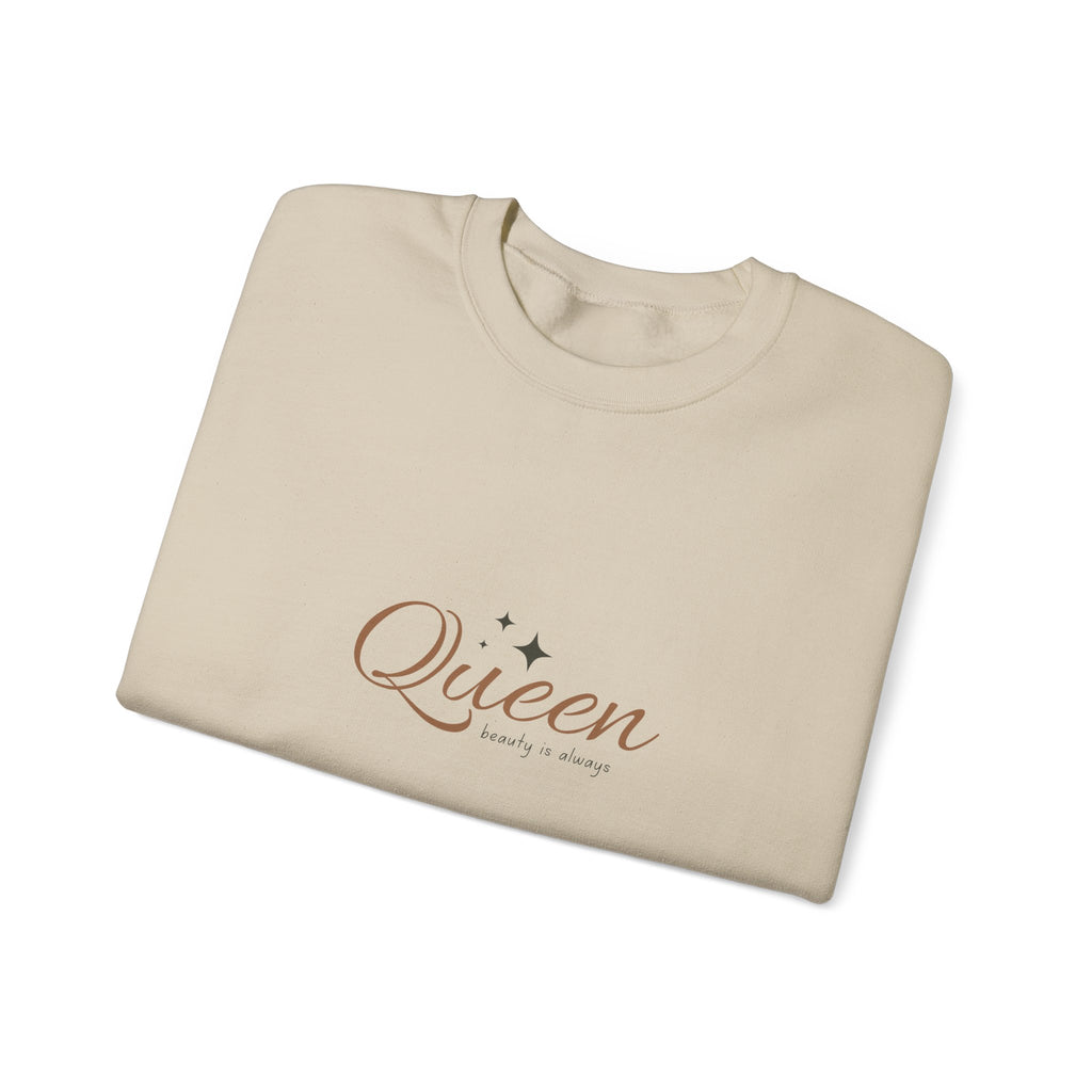 Queen Heavy Blend Crewneck Sweatshirt - Empowering Comfort for Her - Eamden