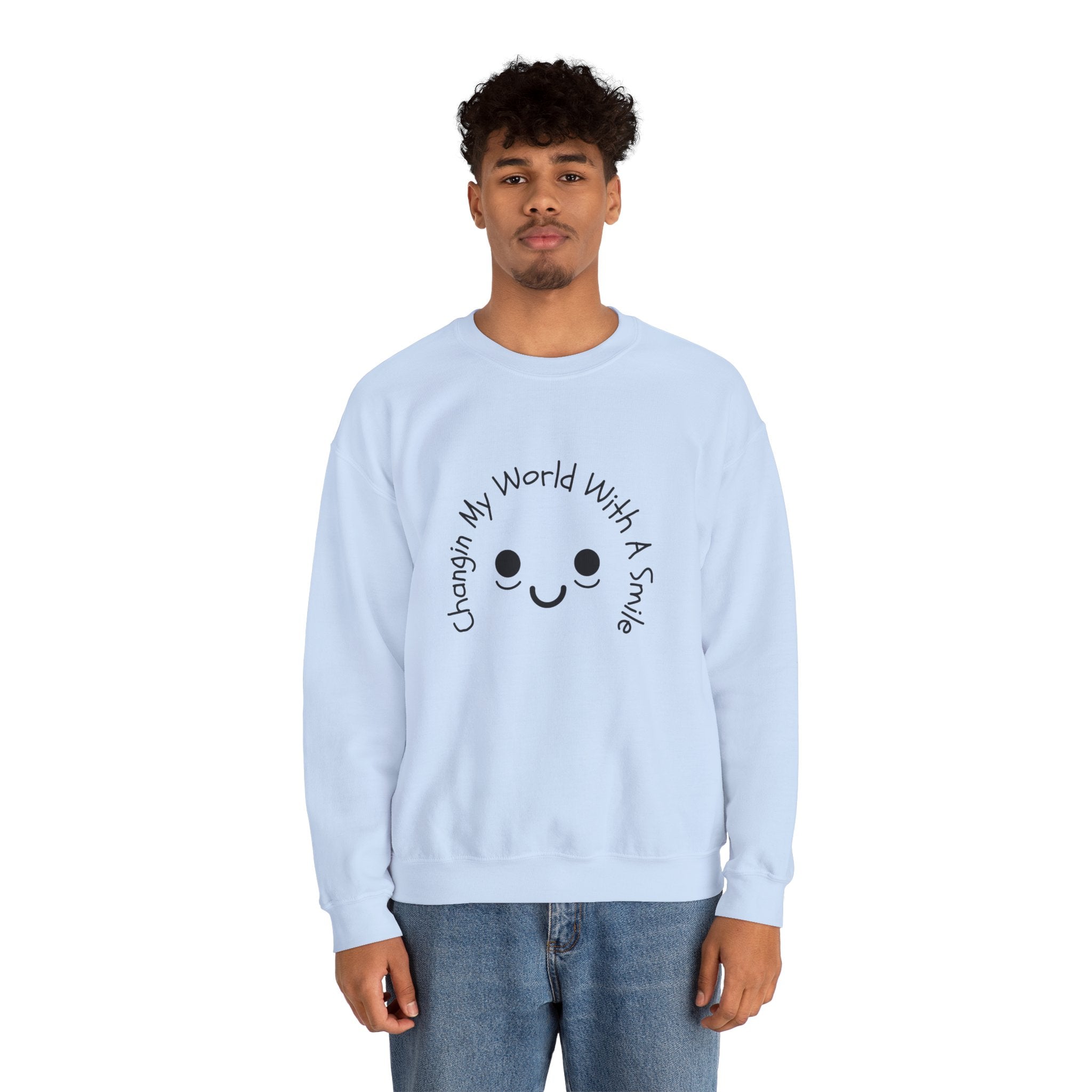 One Smile Crewneck Sweatshirt — “Change a World” - Eamden