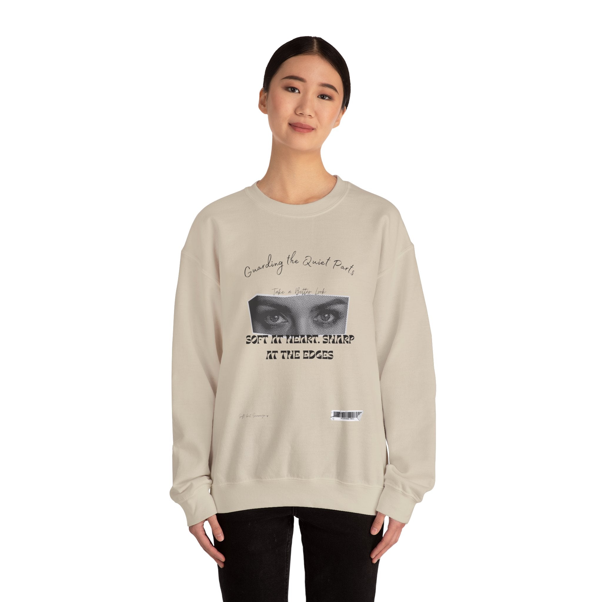 Softness & Boundaries Crewneck Sweatshirt — Inspirational Feminine Quote - Eamden